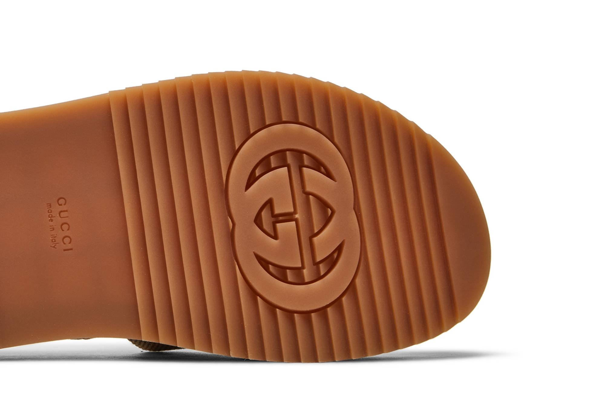 Gucci Wmns GG Lame Platform Slide Sandal 'Camel Monogram' - 5