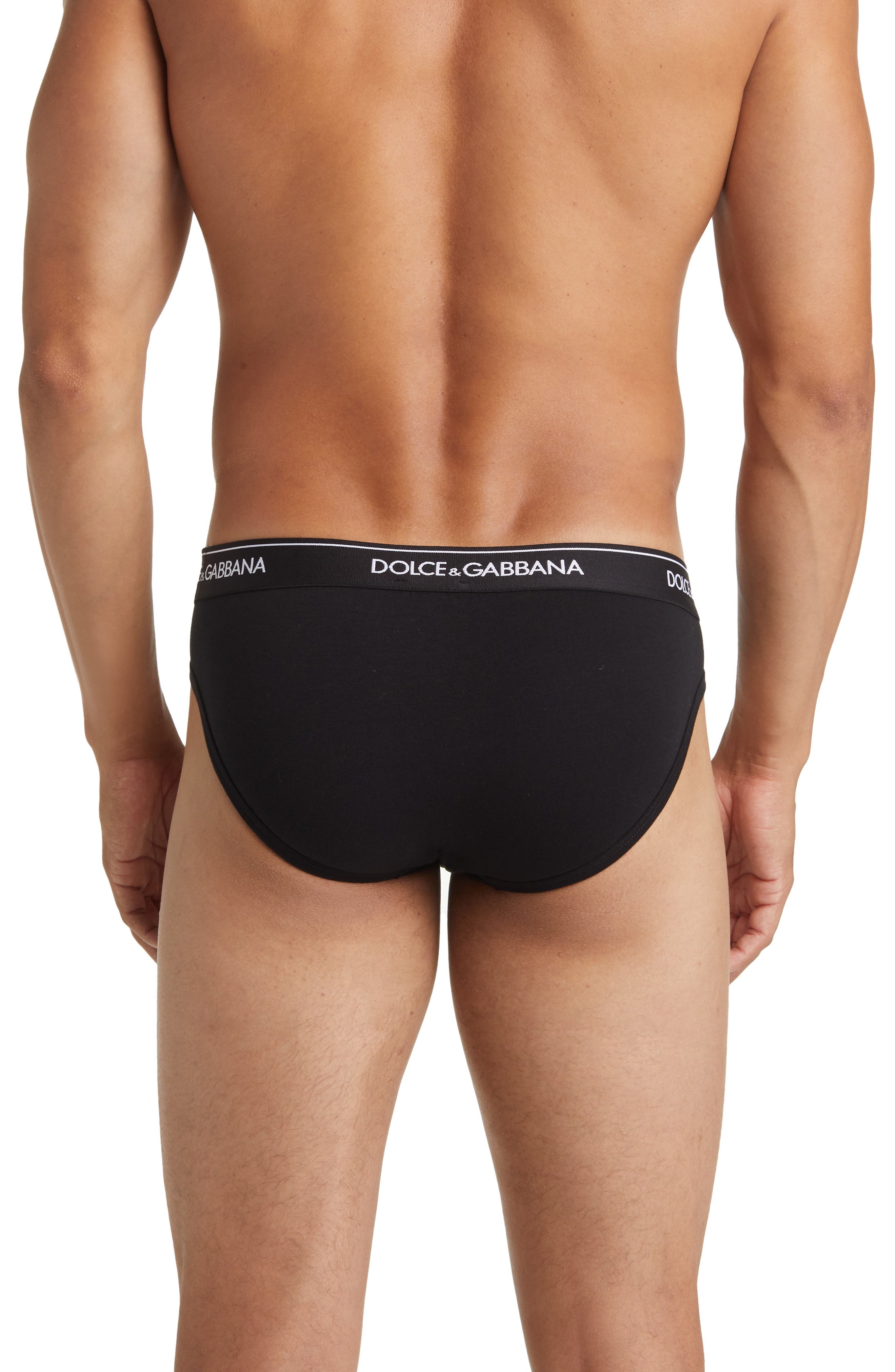 Dolce&Gabbana 2-Pack Logo Waist Briefs in Black at Nordstrom - 3