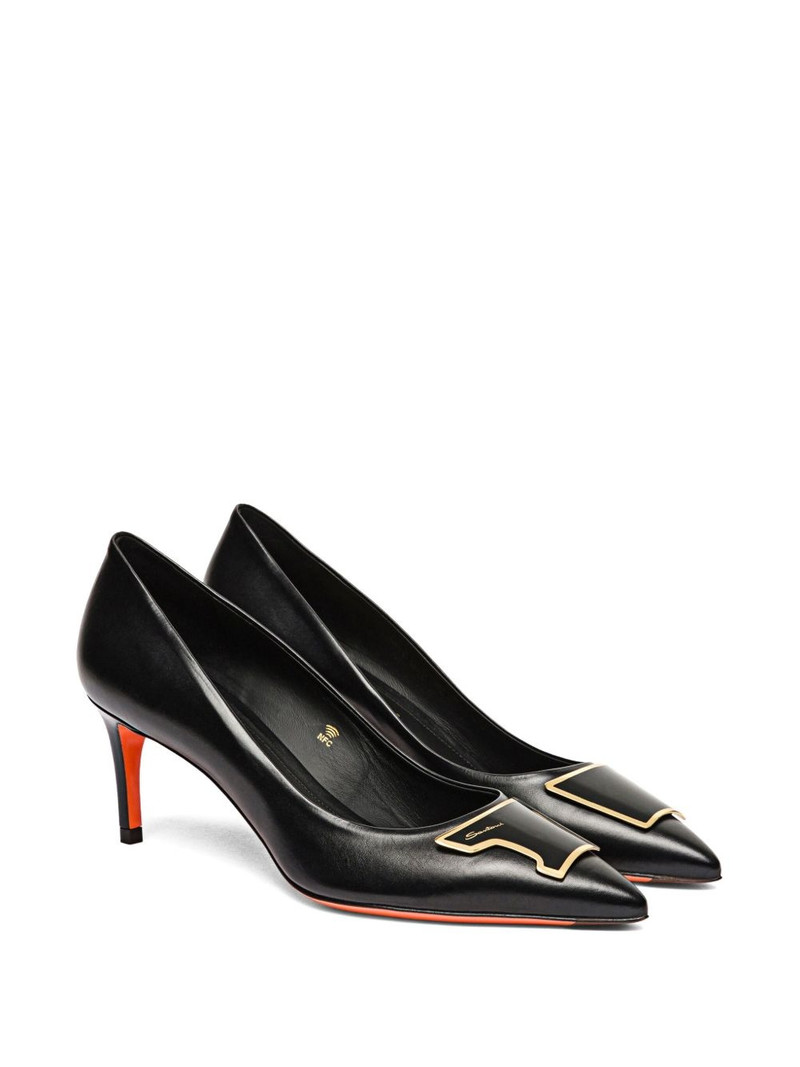 Santoni 90mm Sibille leather pumps outlook