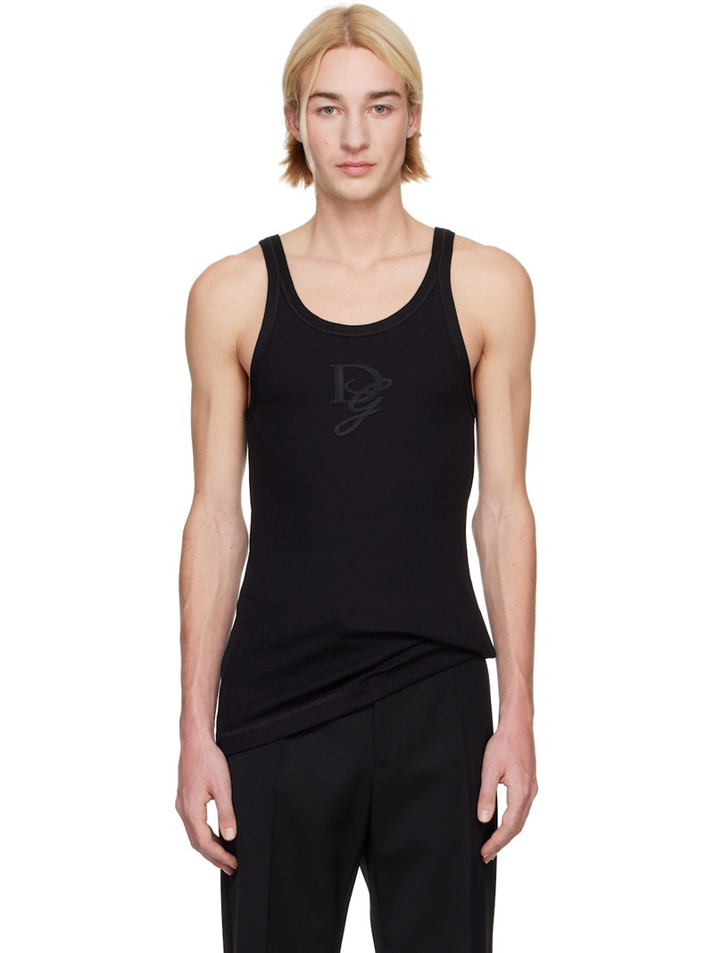 Black Logo Patch Tank Top - 1
