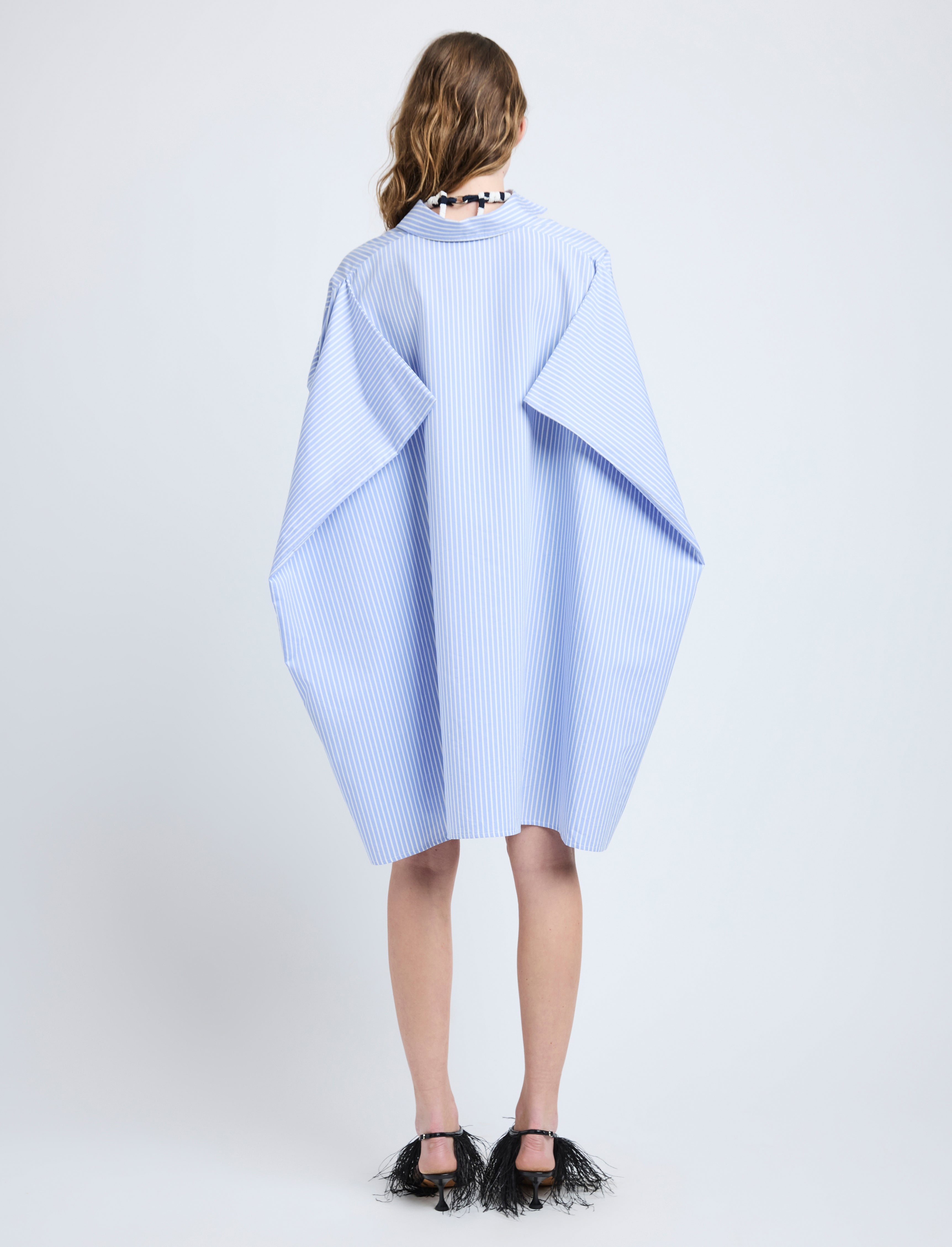 Isla Dress in Stripe Cotton Silk Poplin - 4