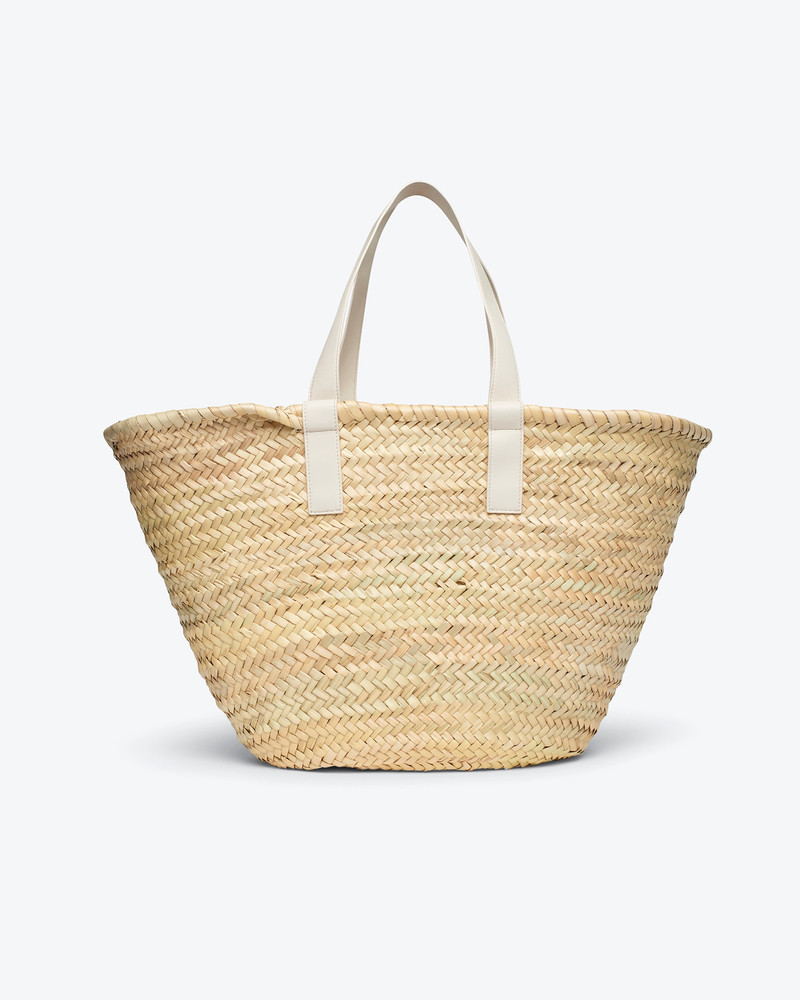 THE BEACH BAG - Raffia tote - Natural/off-white/black 3