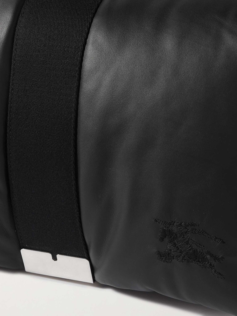 Logo-Embroidered Padded Leather Messenger Bag 5
