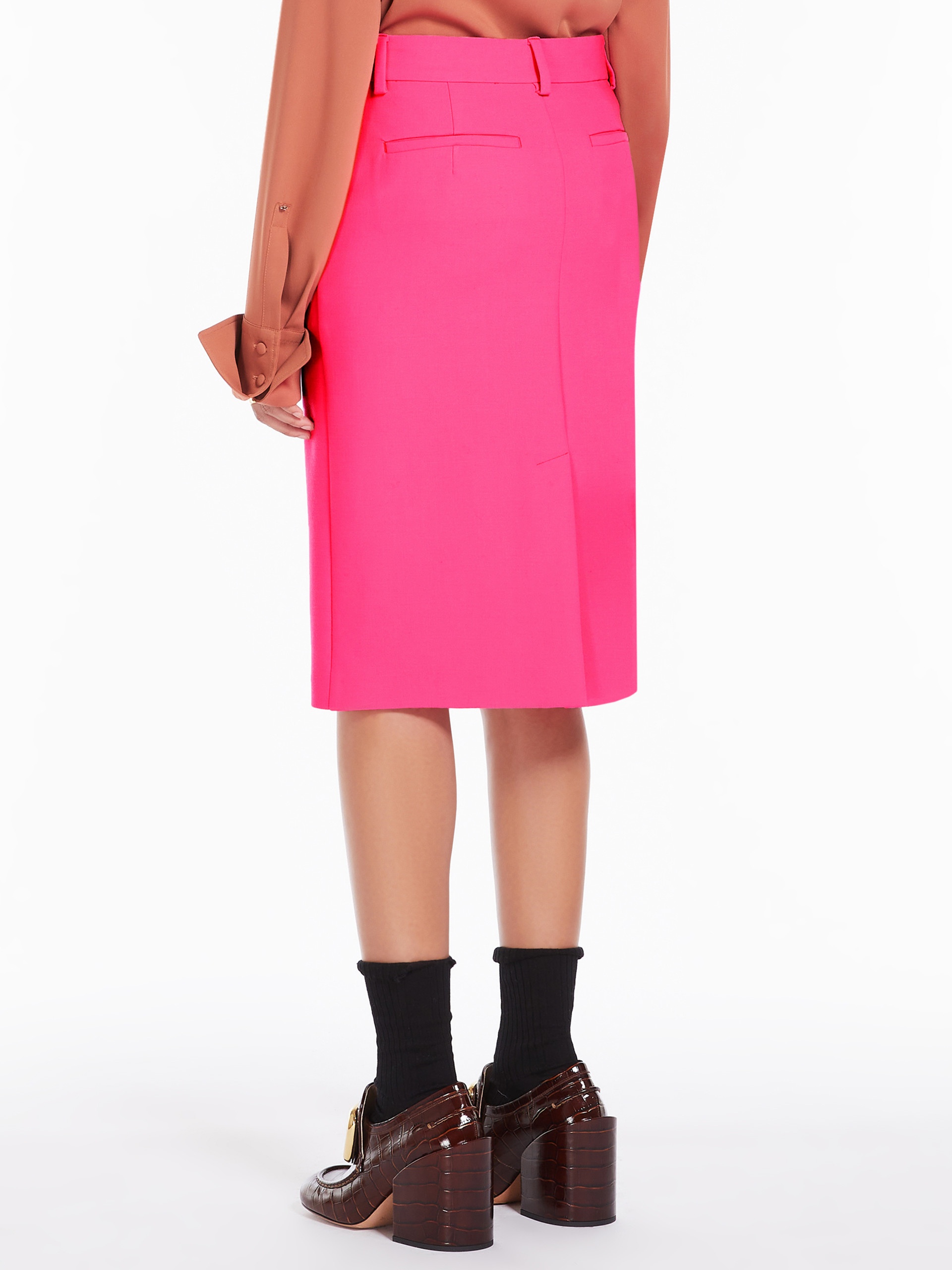 LAGO Straight-fit stretch wool skirt - 4