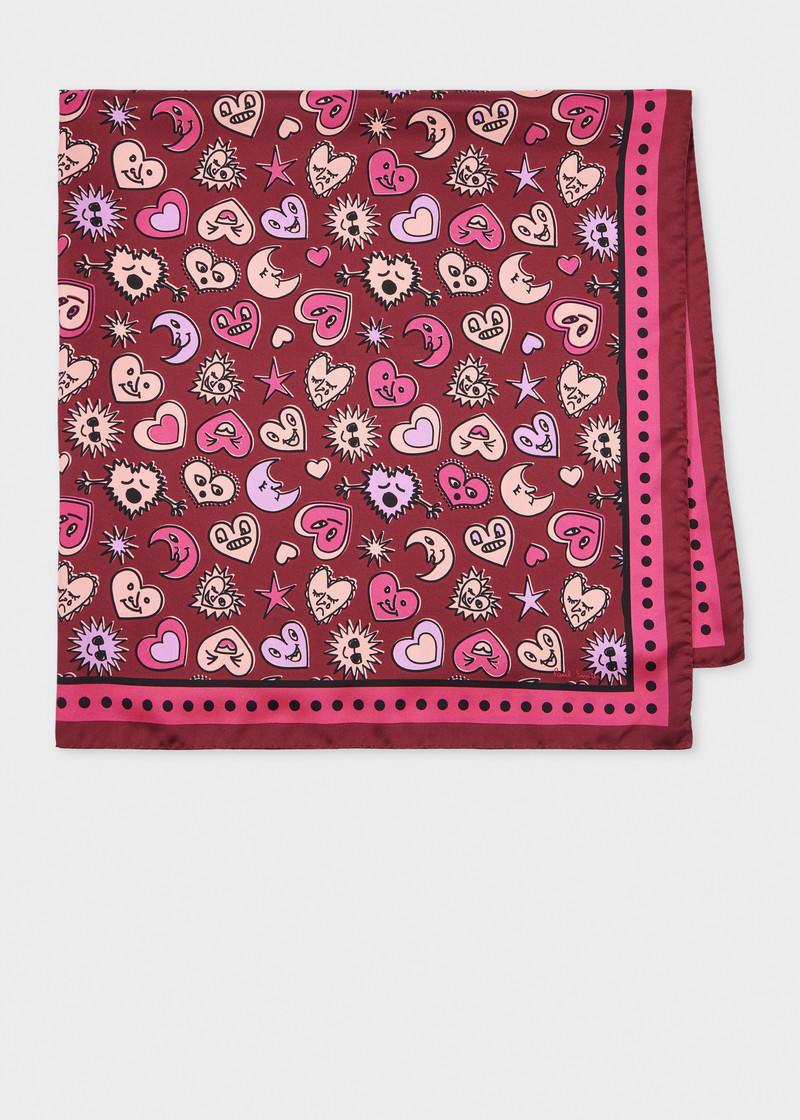 Women's 'Hearts and Stars' Silk Scarf 1