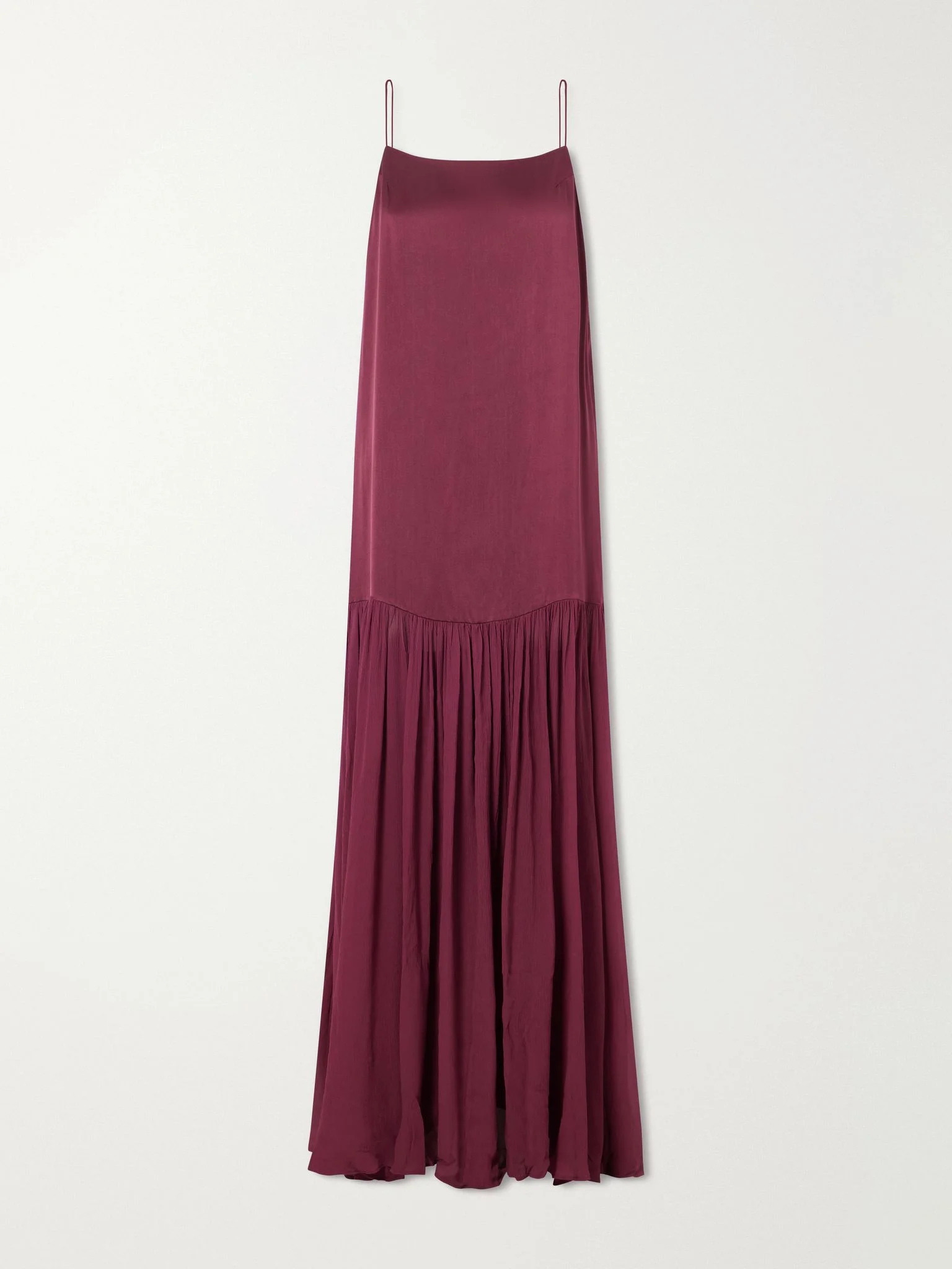 Clementine silk-blend voile maxi dress Burgundy - 1