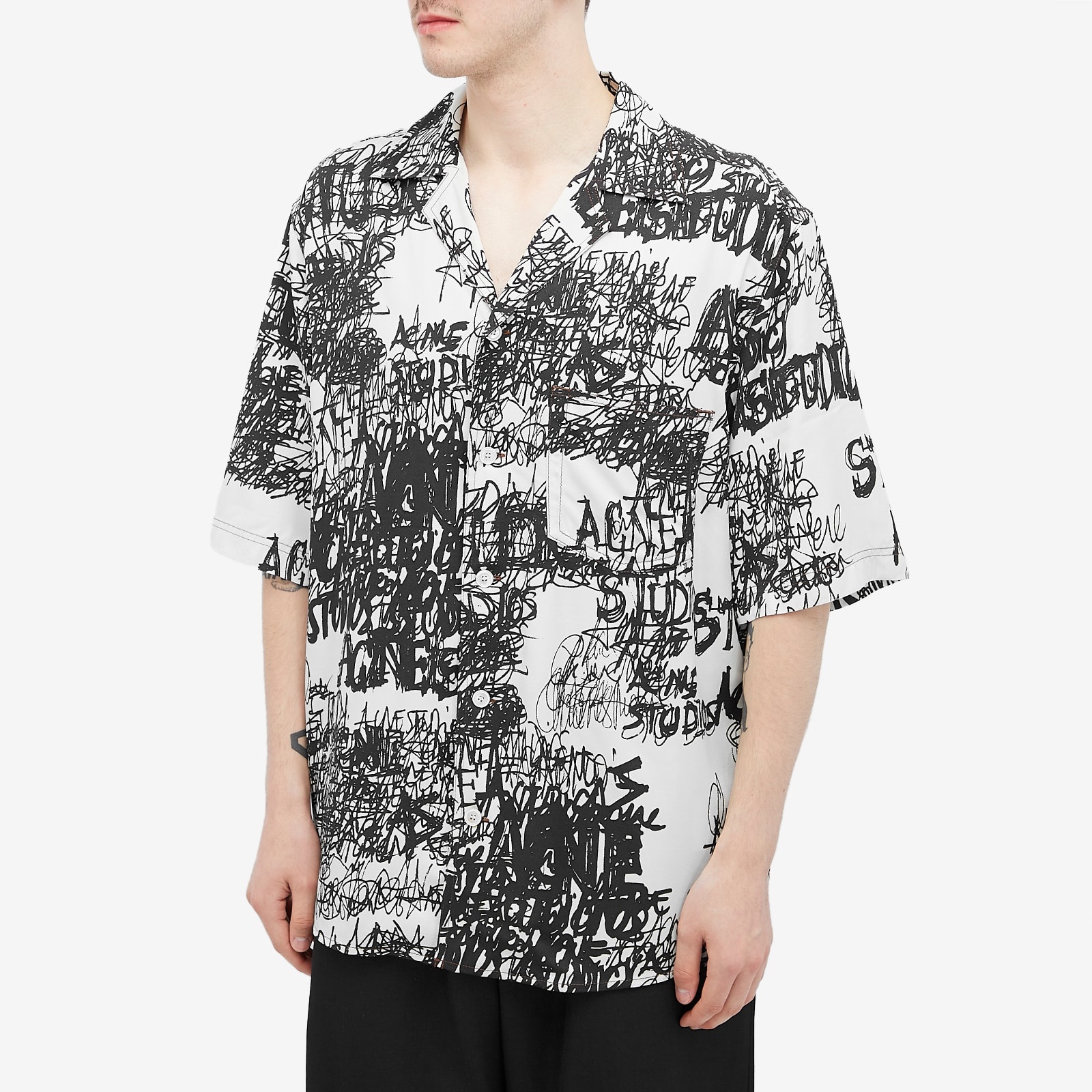 Acne Studios Sowen Chaos Print Short Sleeve Shirt - 2