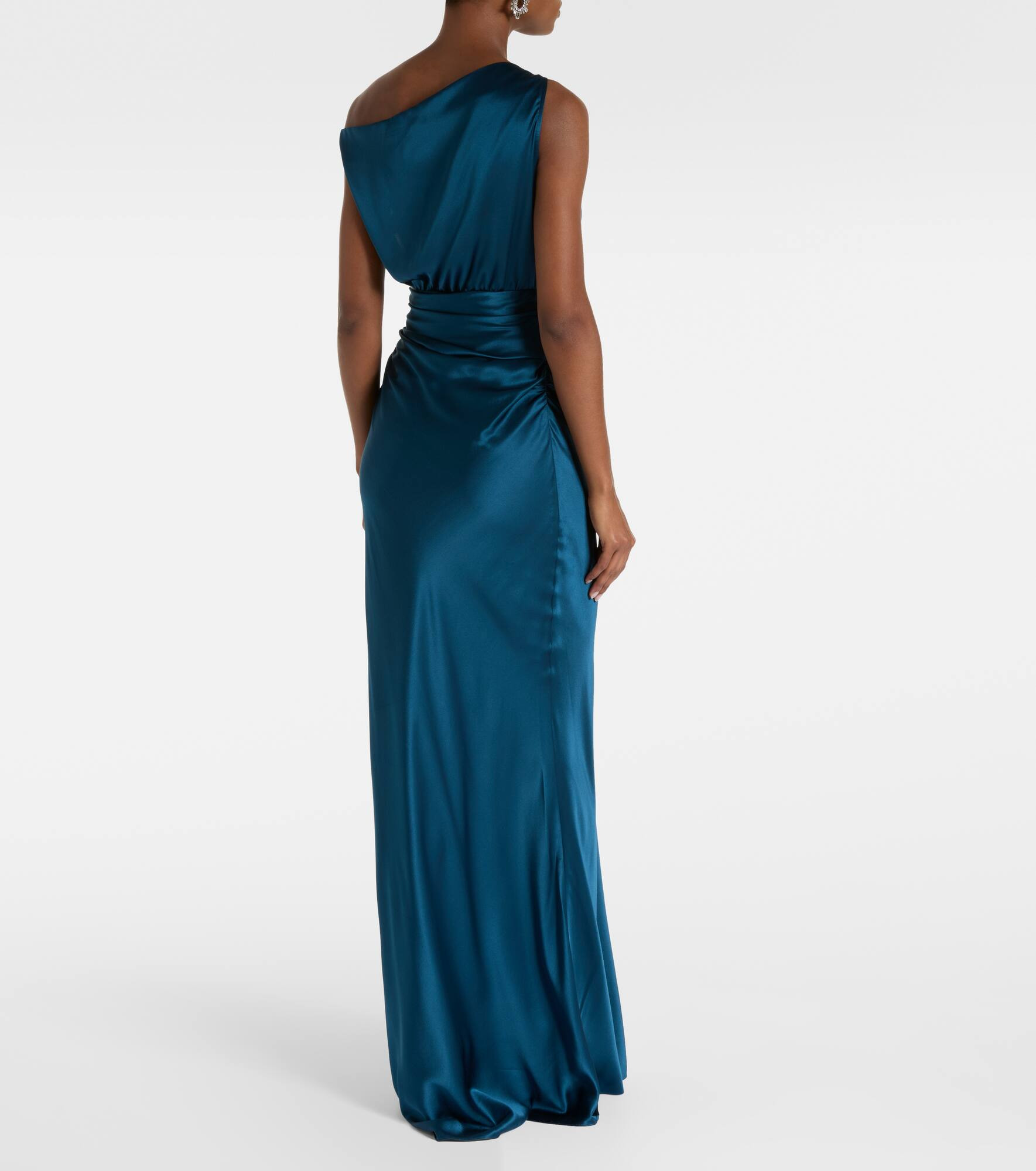 Draped silk satin gown - 3