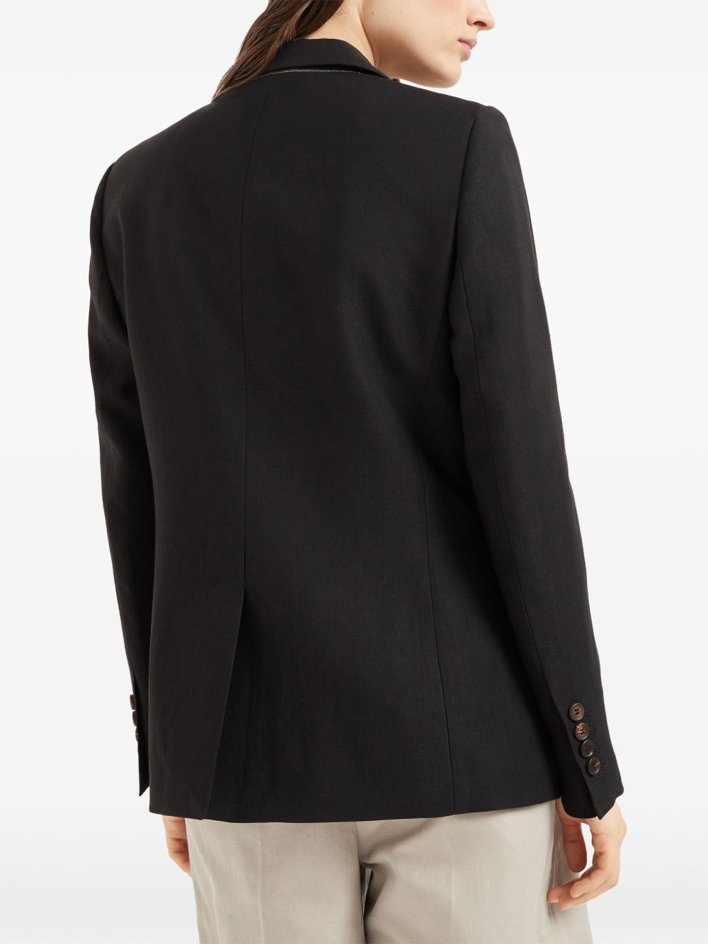 Monili-detail twill blazer - 4