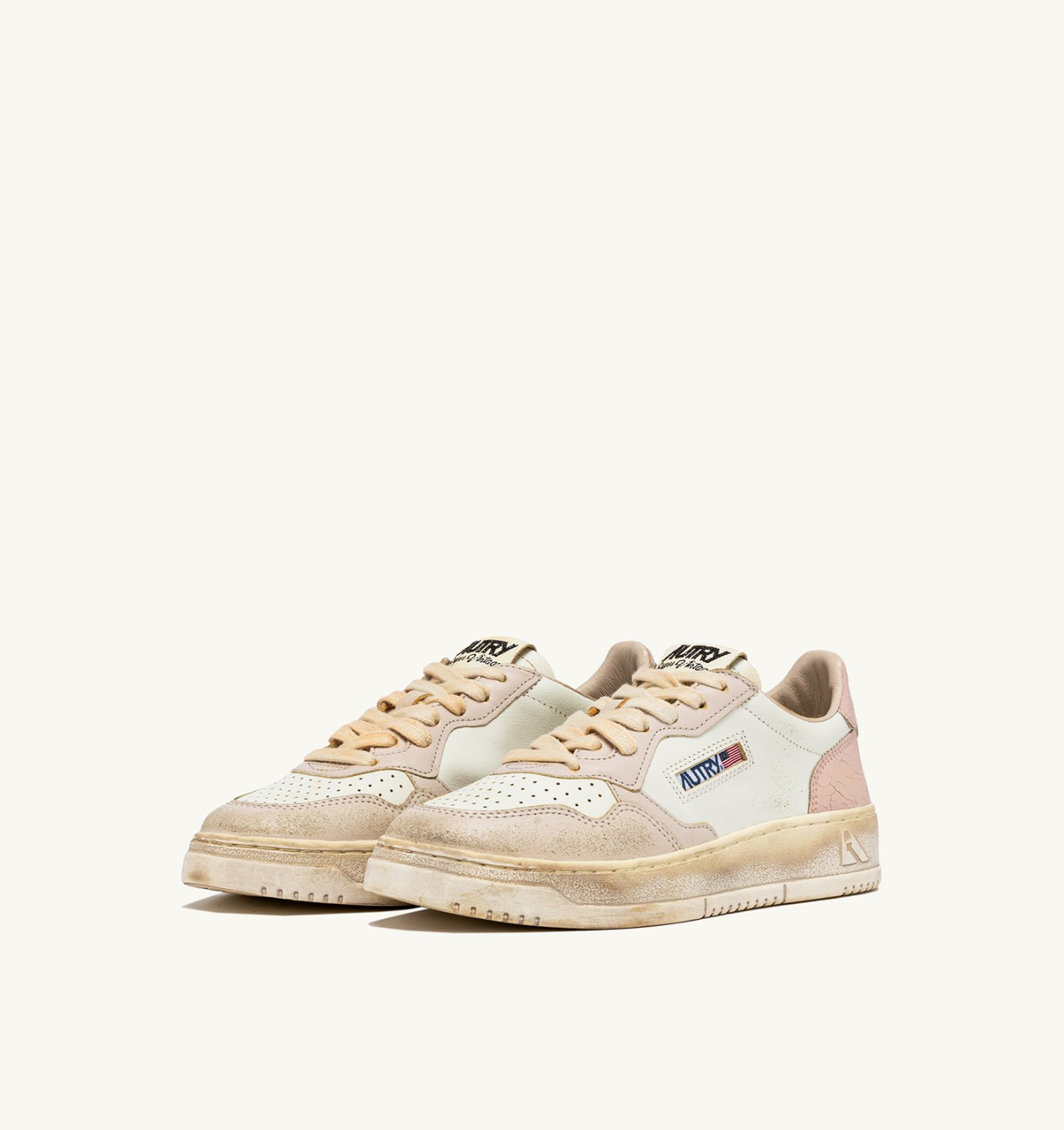 MEDALIST LOW SUPER VINTAGE SNEAKERS IN WHITE PEACHWHIP AND GRAY - 2