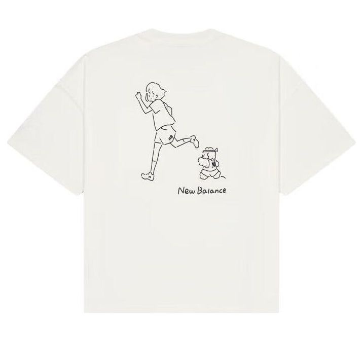 (WMNS) New Balance Running Graphic T-Shirt 'White' AWT42319-CIC - 2