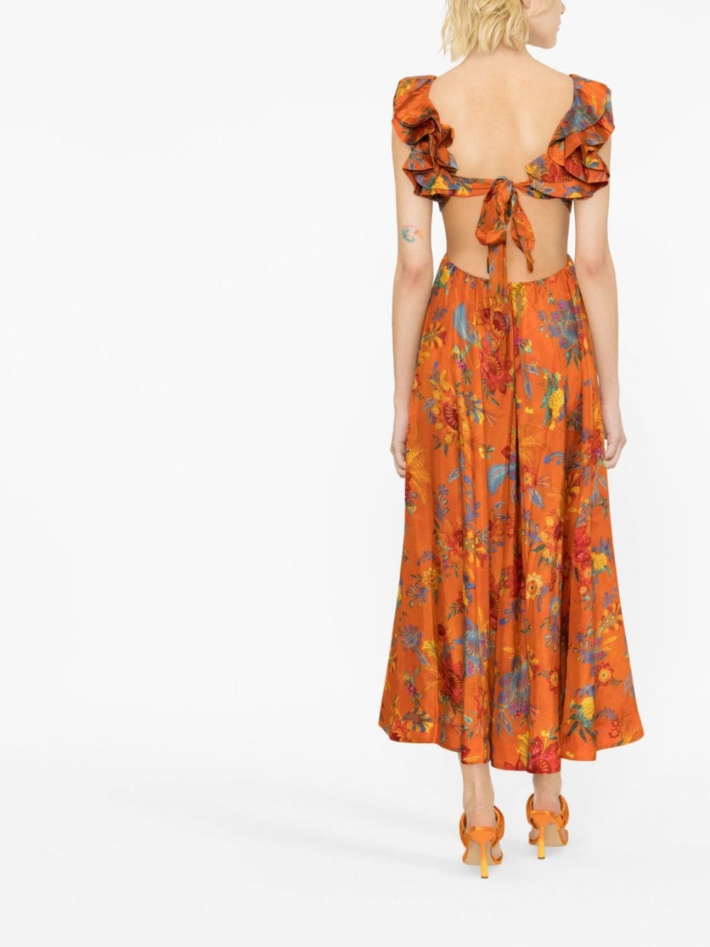 Ginger floral-print silk midi dress - 3
