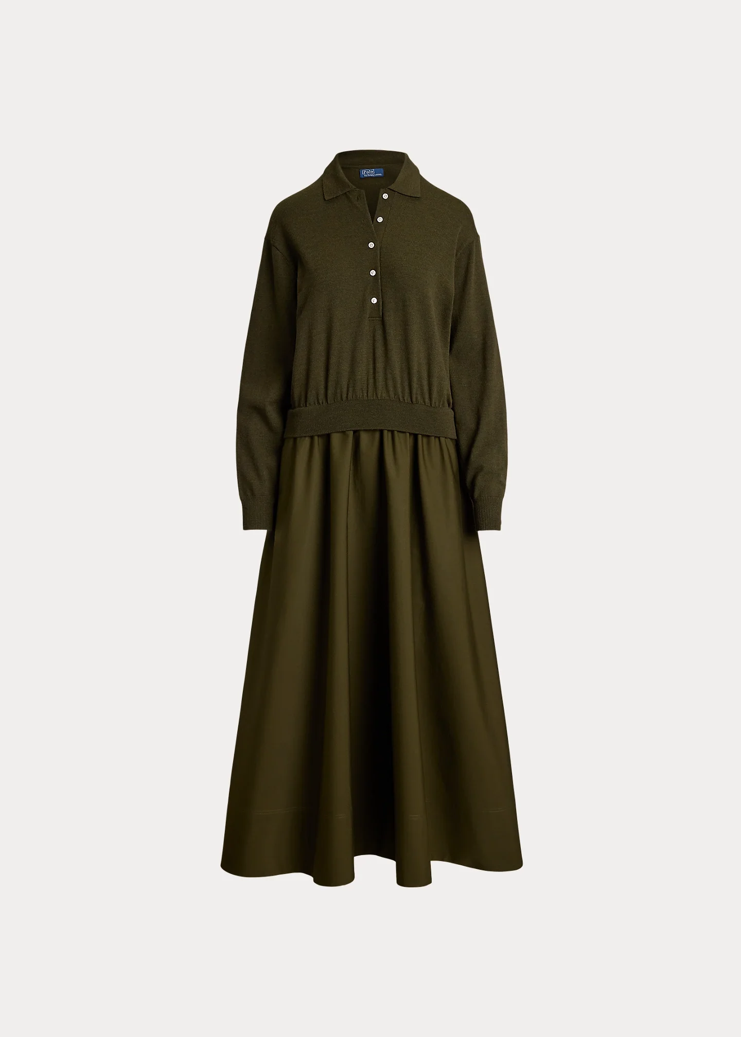 Hybrid Knit Polo-Bodice Dress - 1