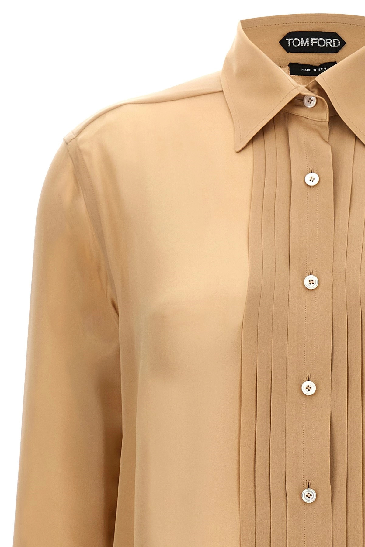 Pleated plastron shirt - 4