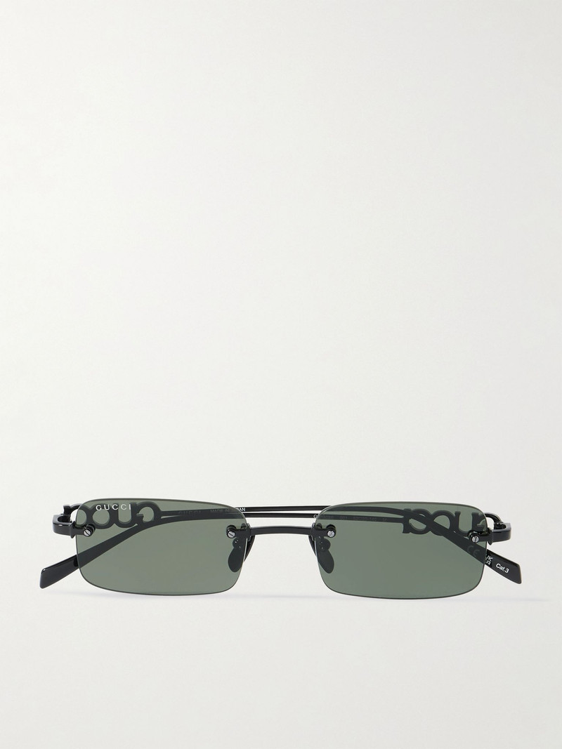 Square-Frame Metal Sunglasses Black 1