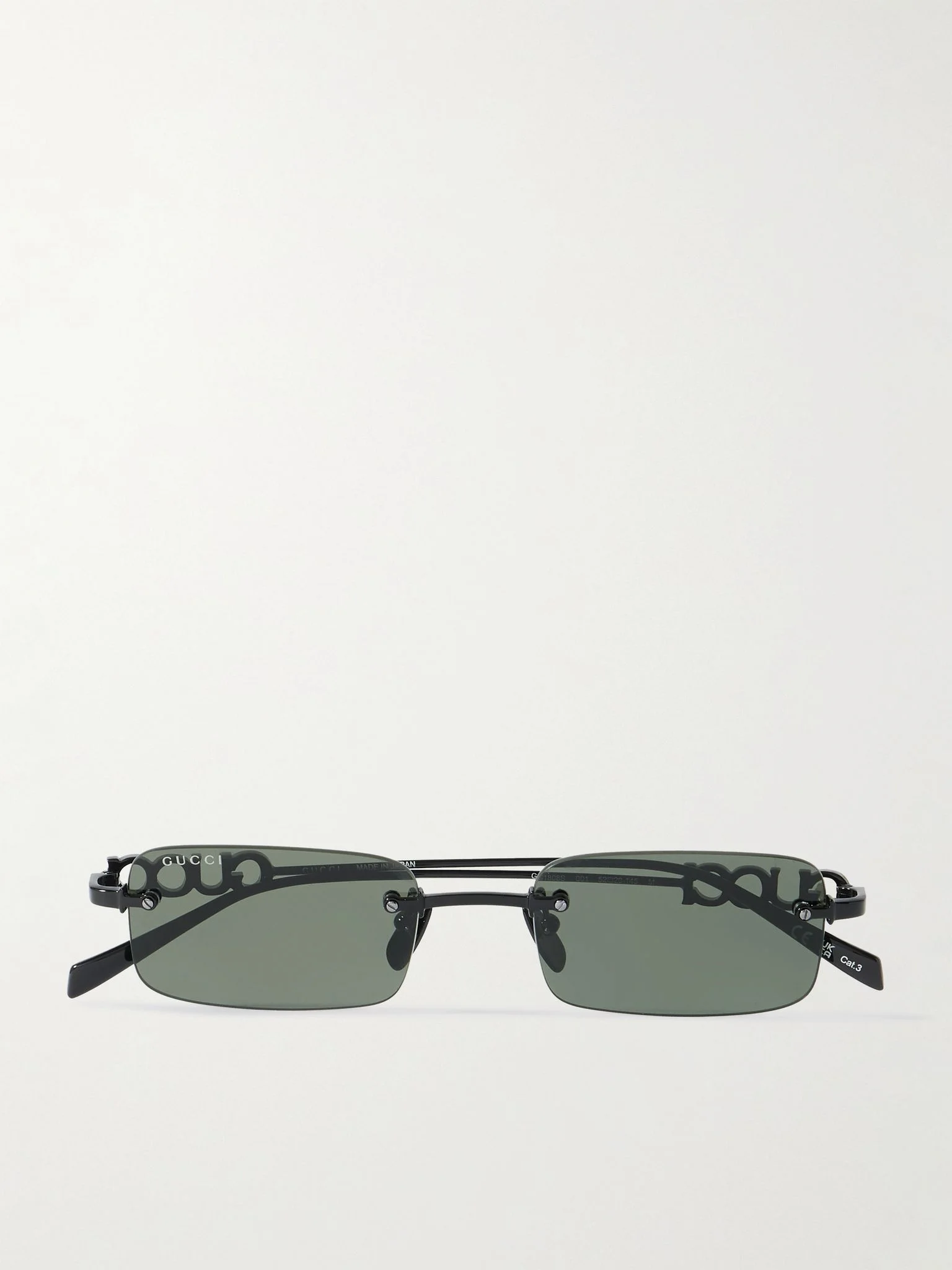 Square-Frame Metal Sunglasses Black - 1