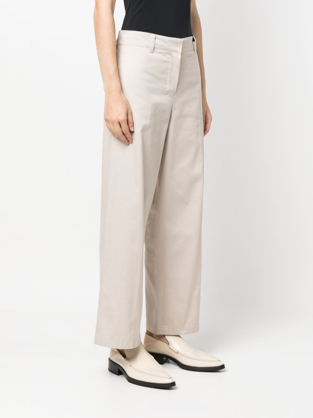 wide-leg cotton trousers - 3