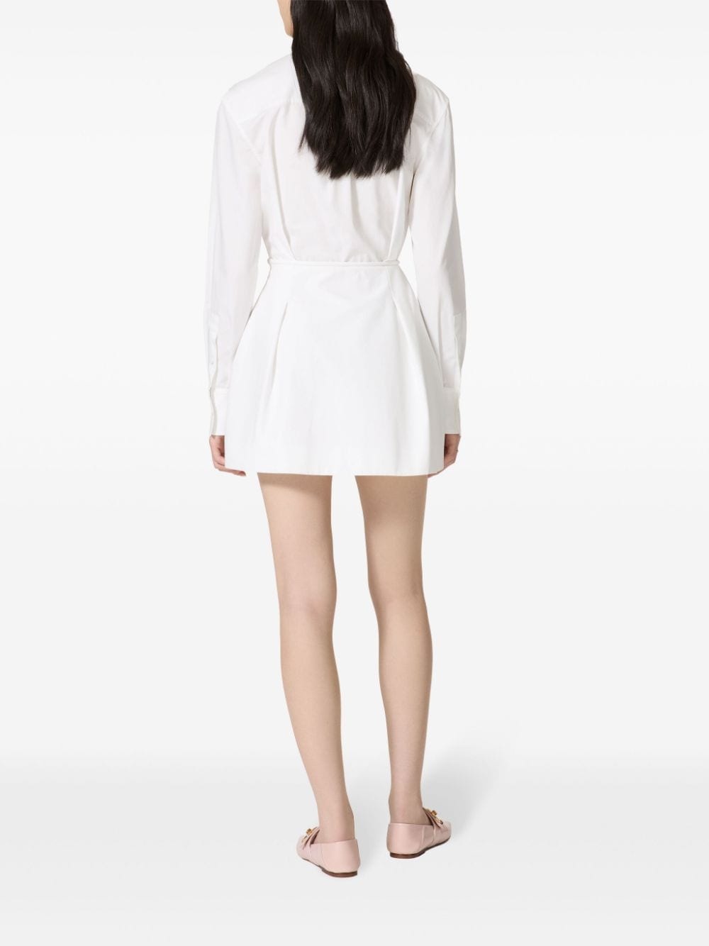 belted cotton-poplin shirt dress - 4