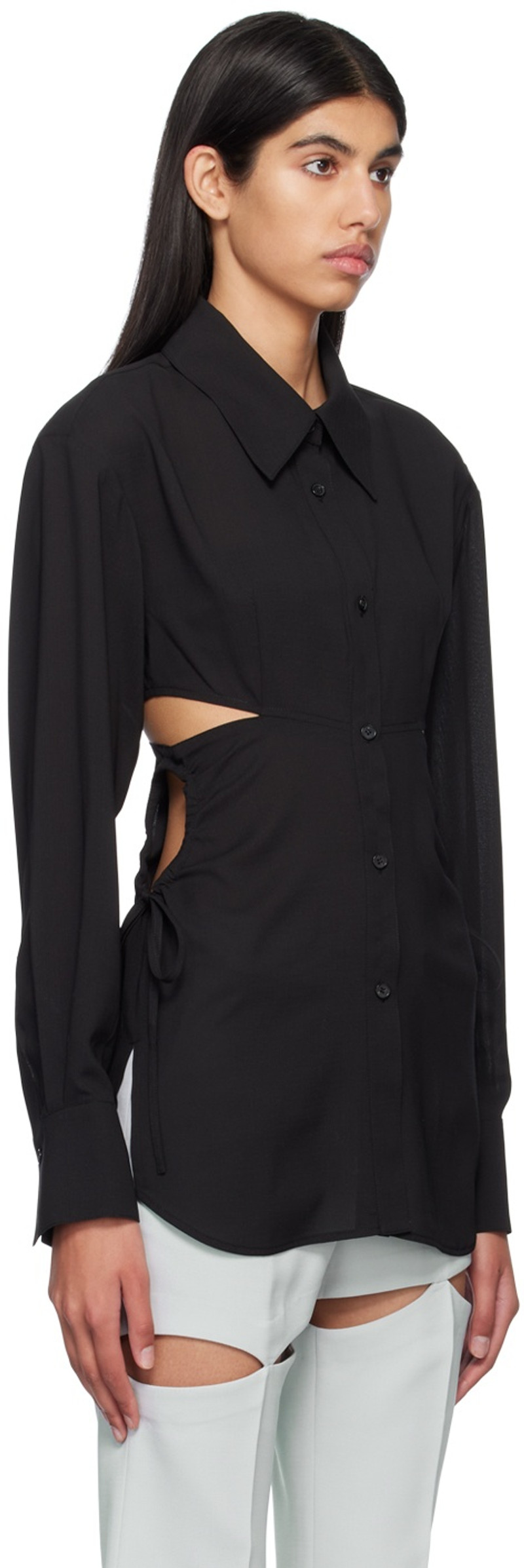 JKOO Black Cutout Shirt outlook