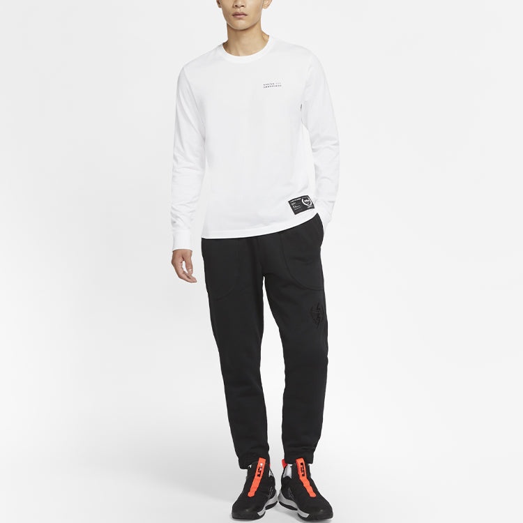 Nike Lebron Dri-Fit Round Collar Basketball Long Sleeved T-Shirt Men's White CV2080-100 - 2