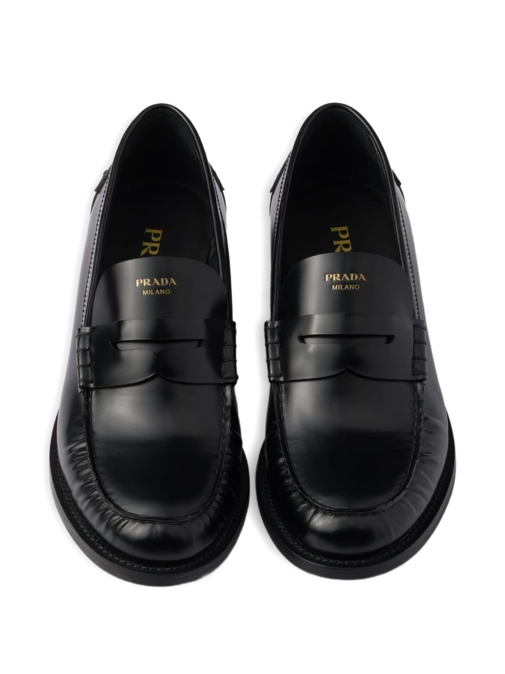 20mm brushed-leather band loafers - 4