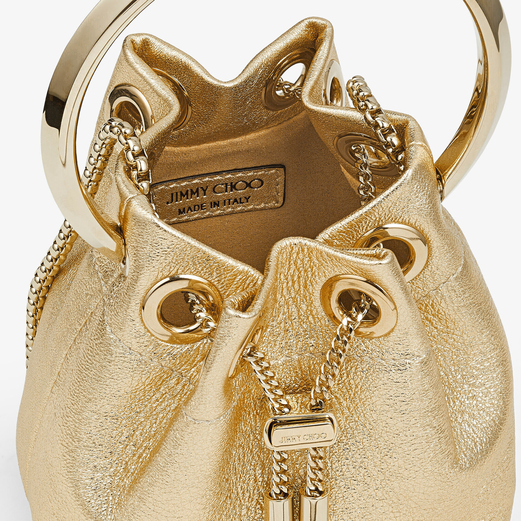 Micro Bon Bon
Gold Metallic Nappa Mini Bag - 5