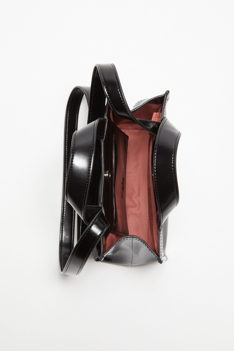 Logo mini shoulder tote bag - Black 5