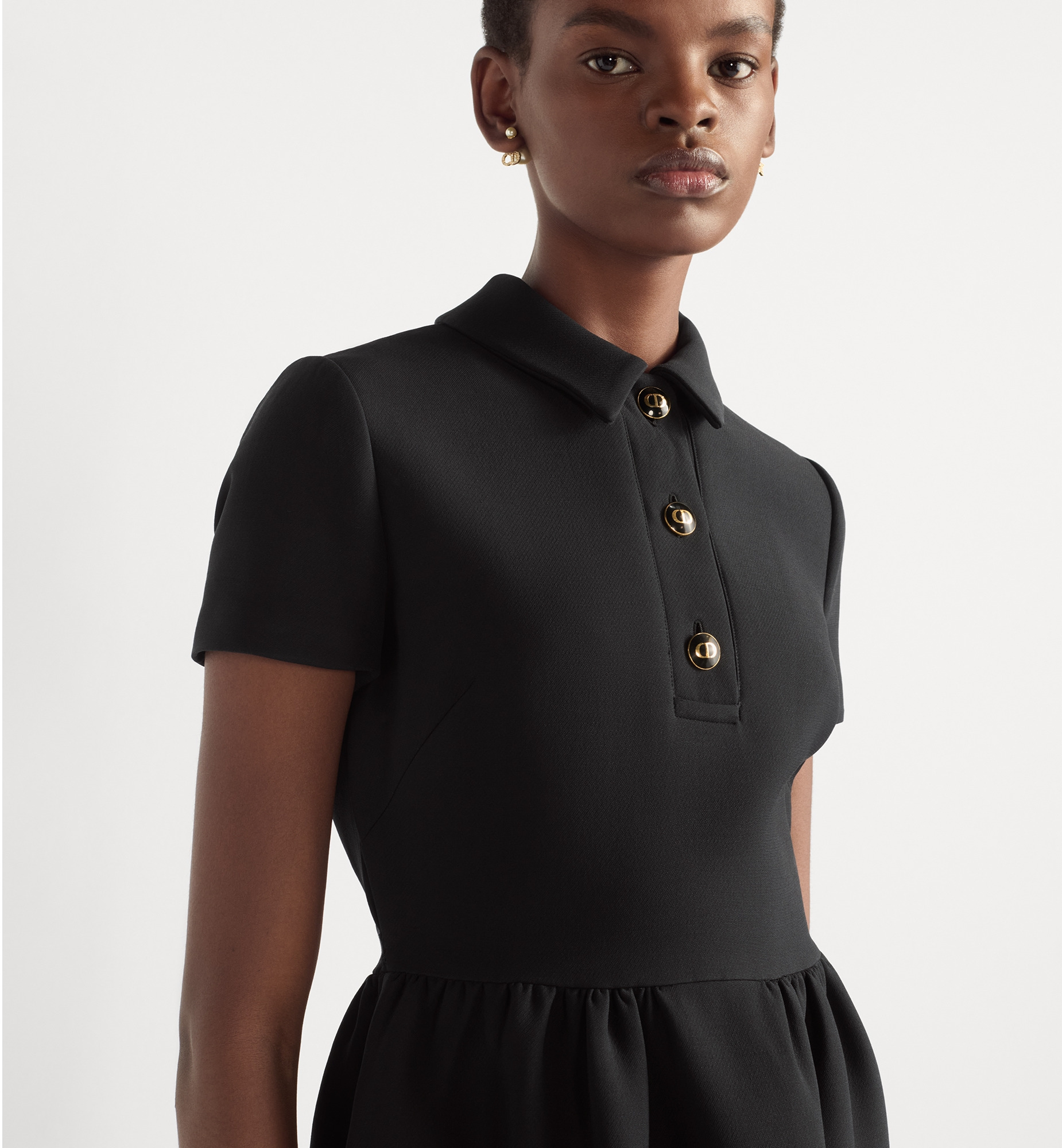 Fitted Dress with 'CD' Buttons - 4