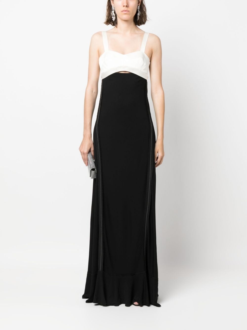 cut-out sleeveless gown - 2