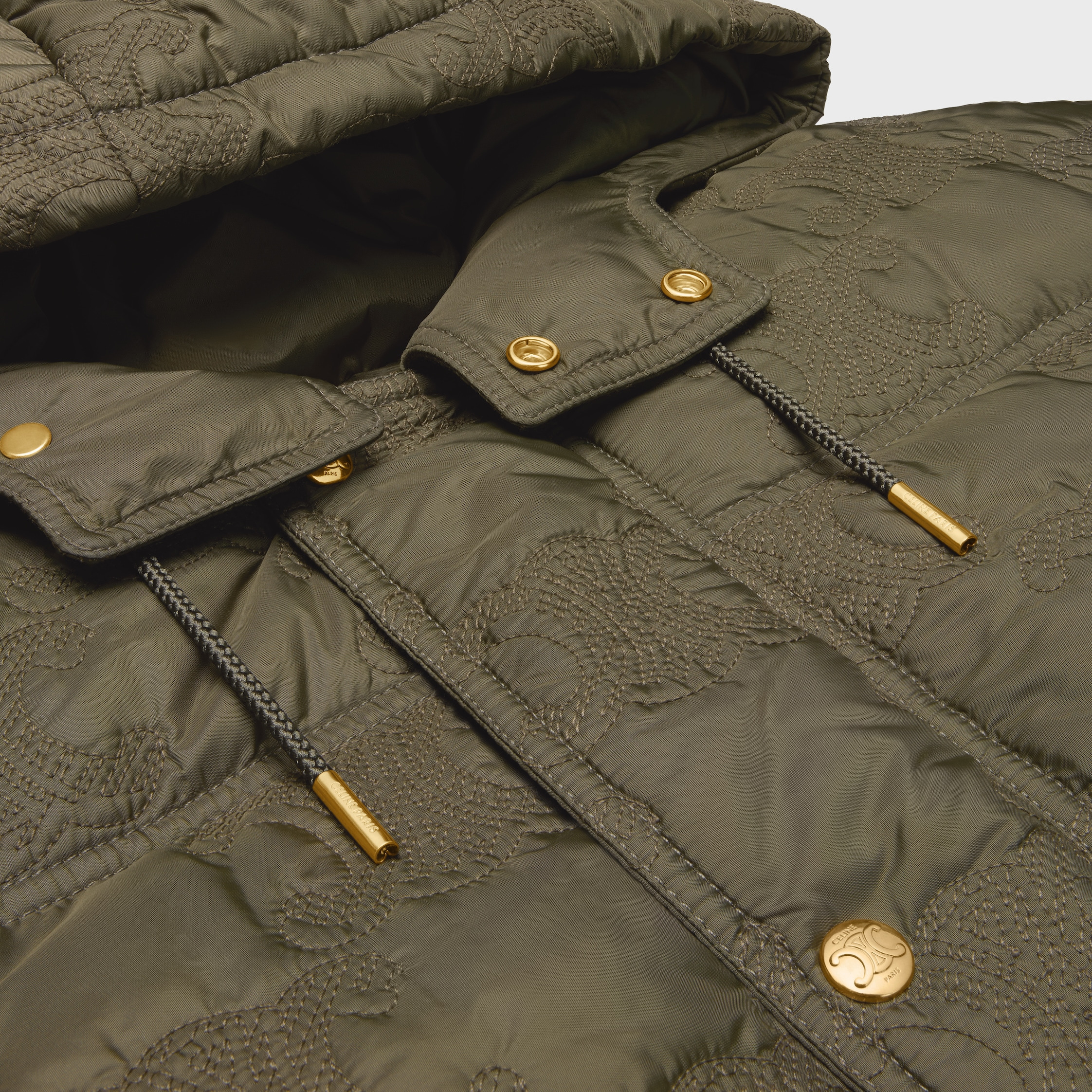 cropped triomphe down jacket in lightweight nylon - 3