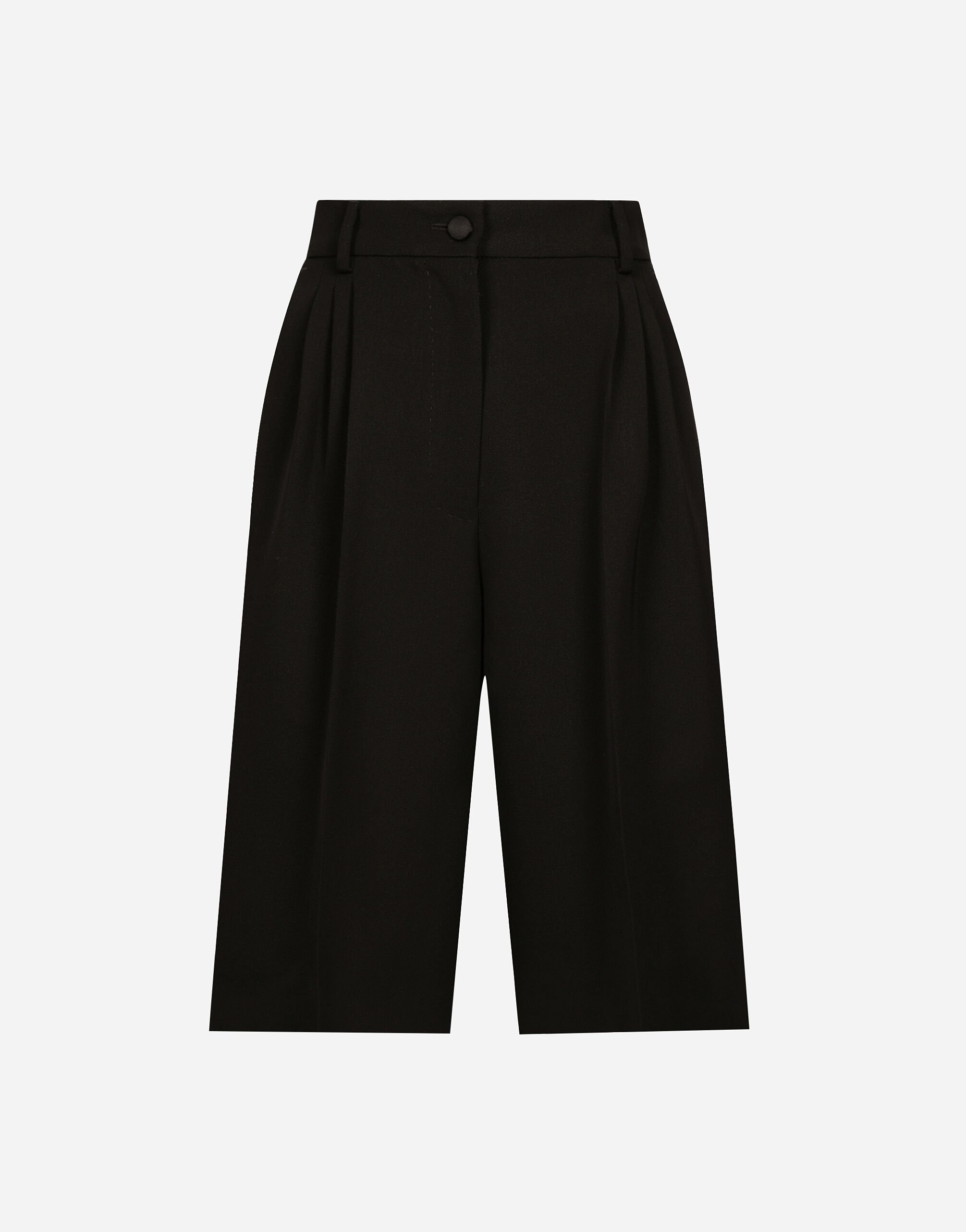 Wool gabardine tuxedo Bermuda shorts - 1