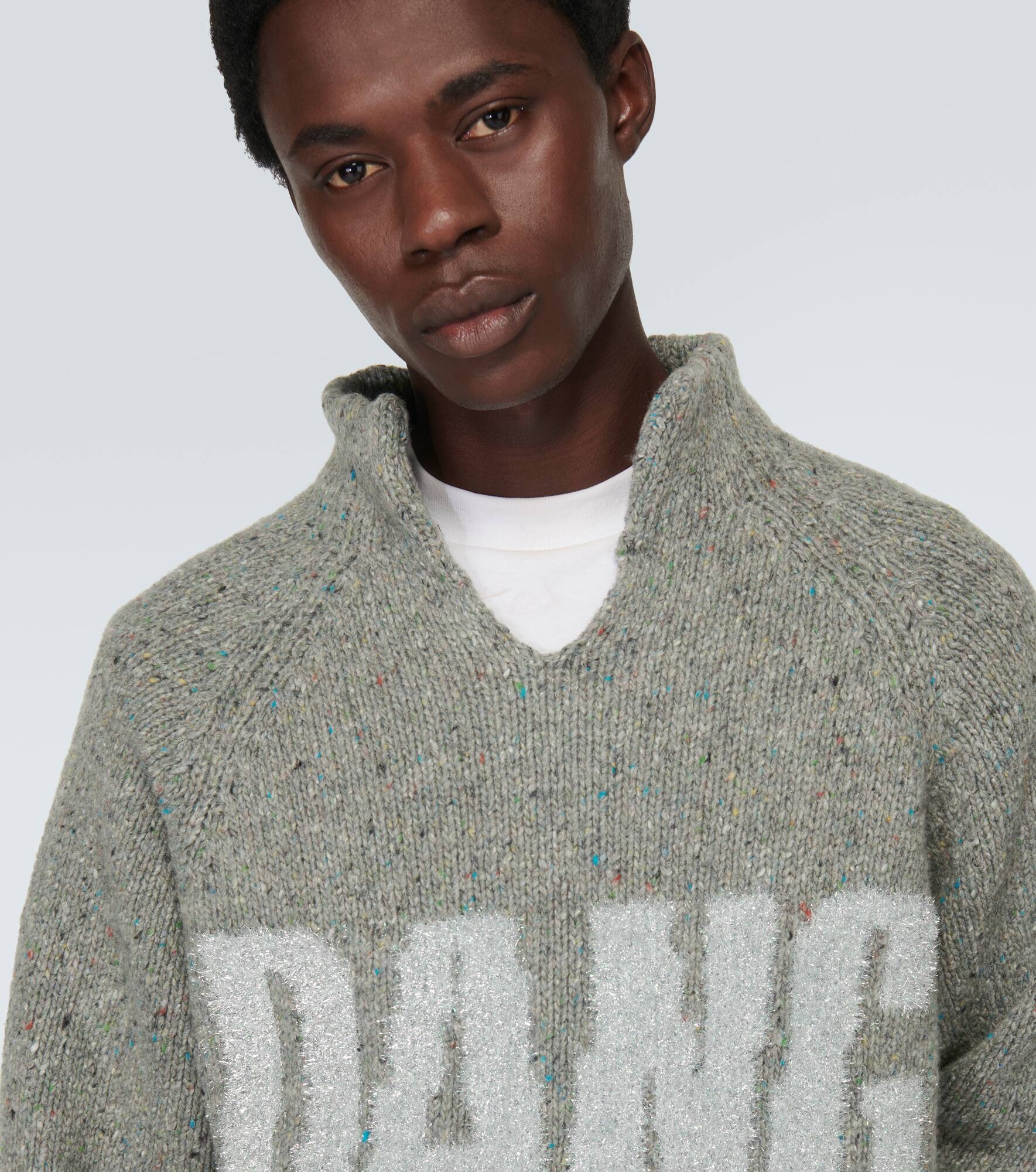 Intarsia wool-blend sweater - 5