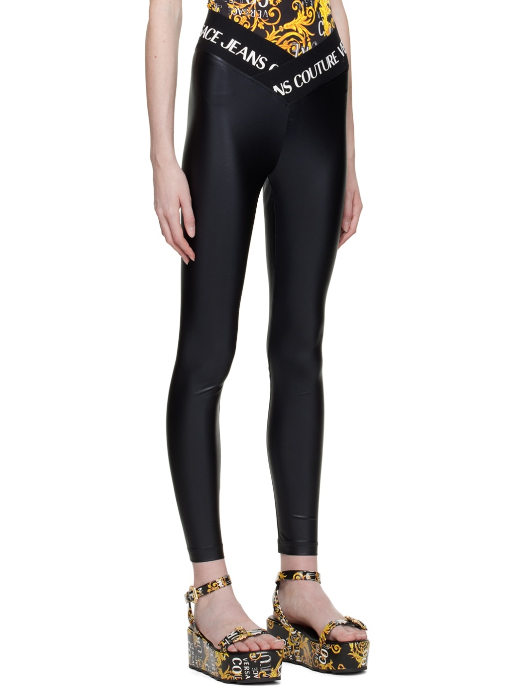 Black Asymmetric Leggings - 2