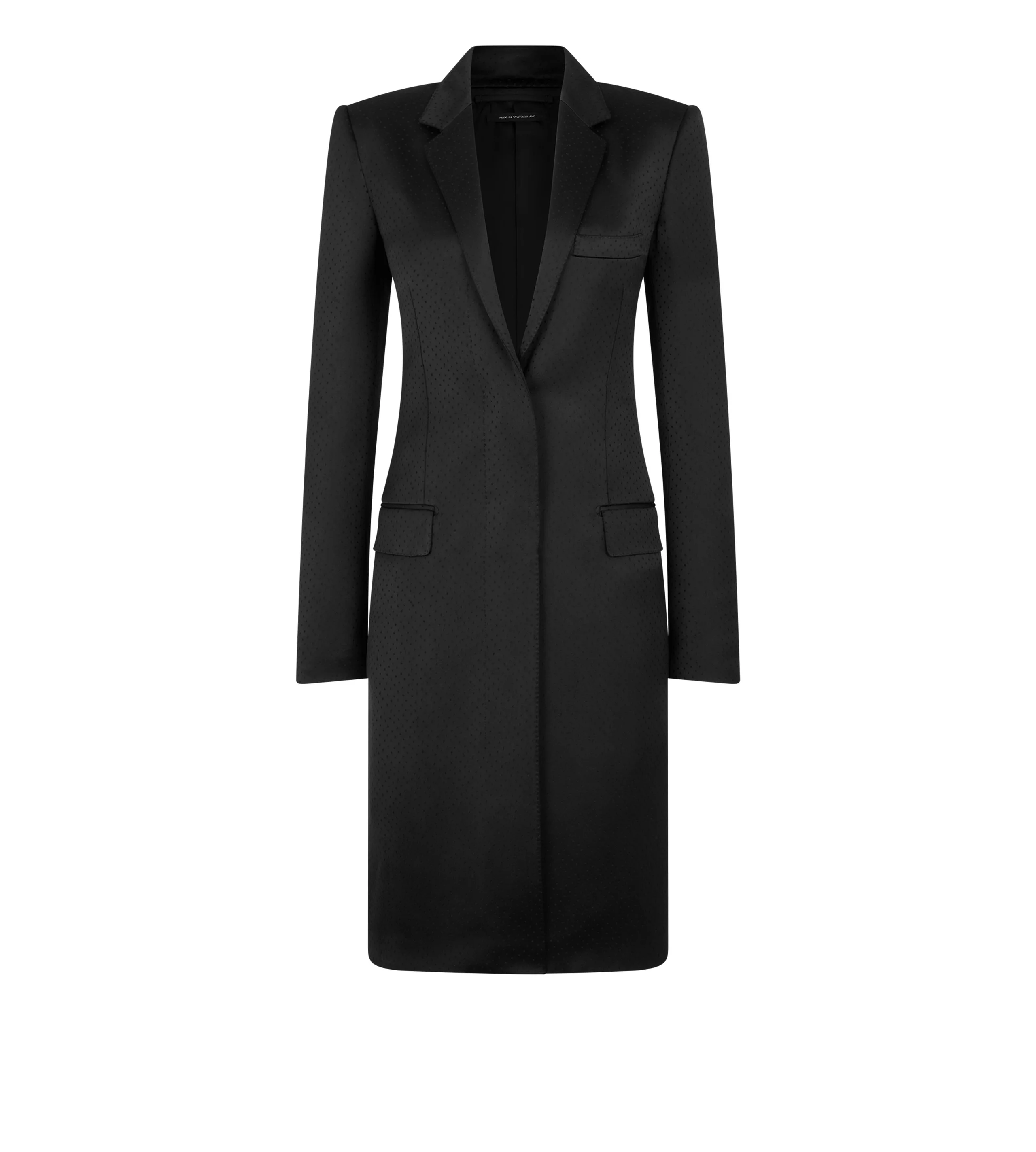 POLKA DOT SILK BLEND SINGLE BREASTED COAT - 1