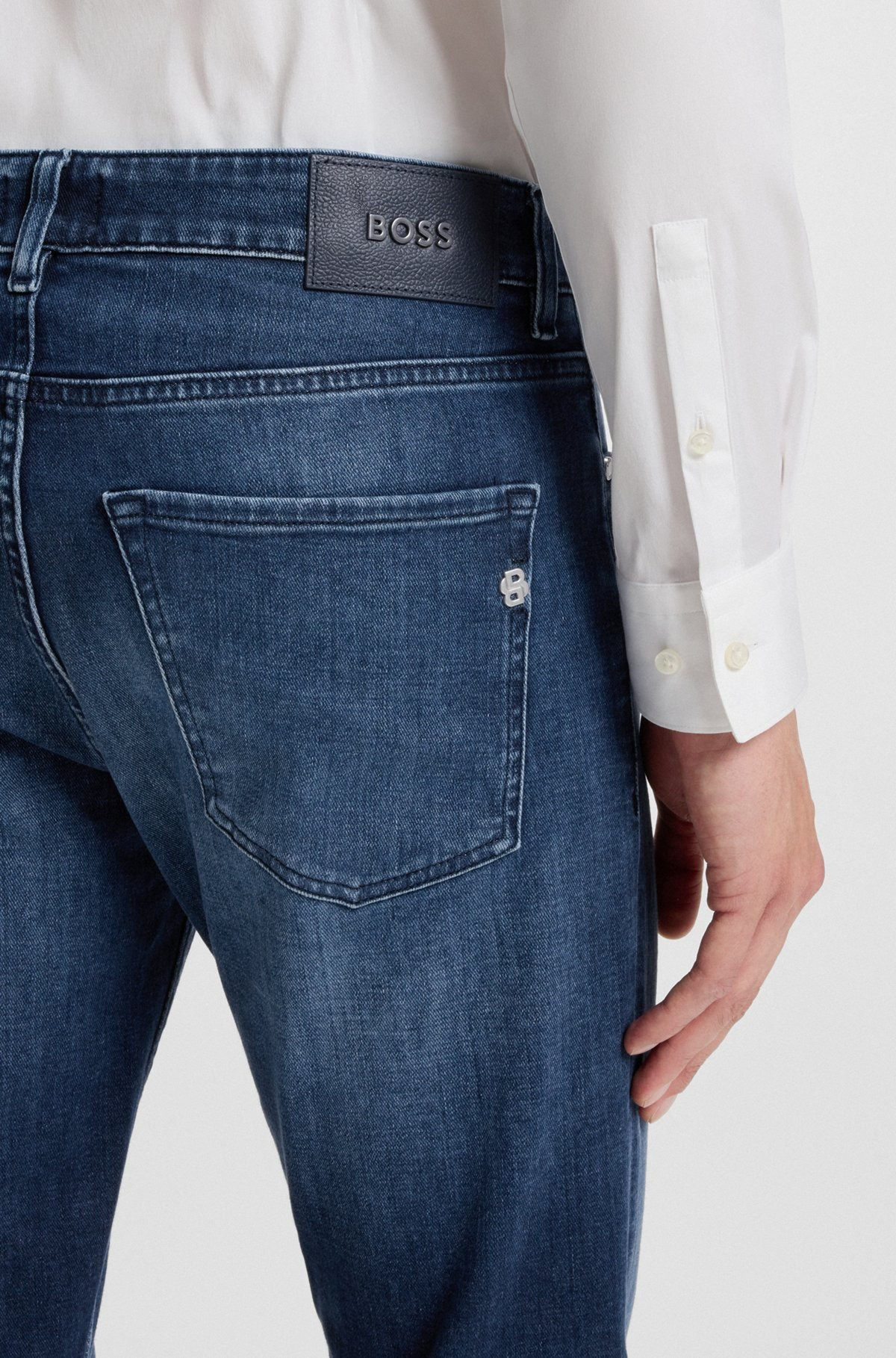 SLIM-FIT JEANS IN RINSE-WASHED COMFORT-STRETCH DENIM - 5