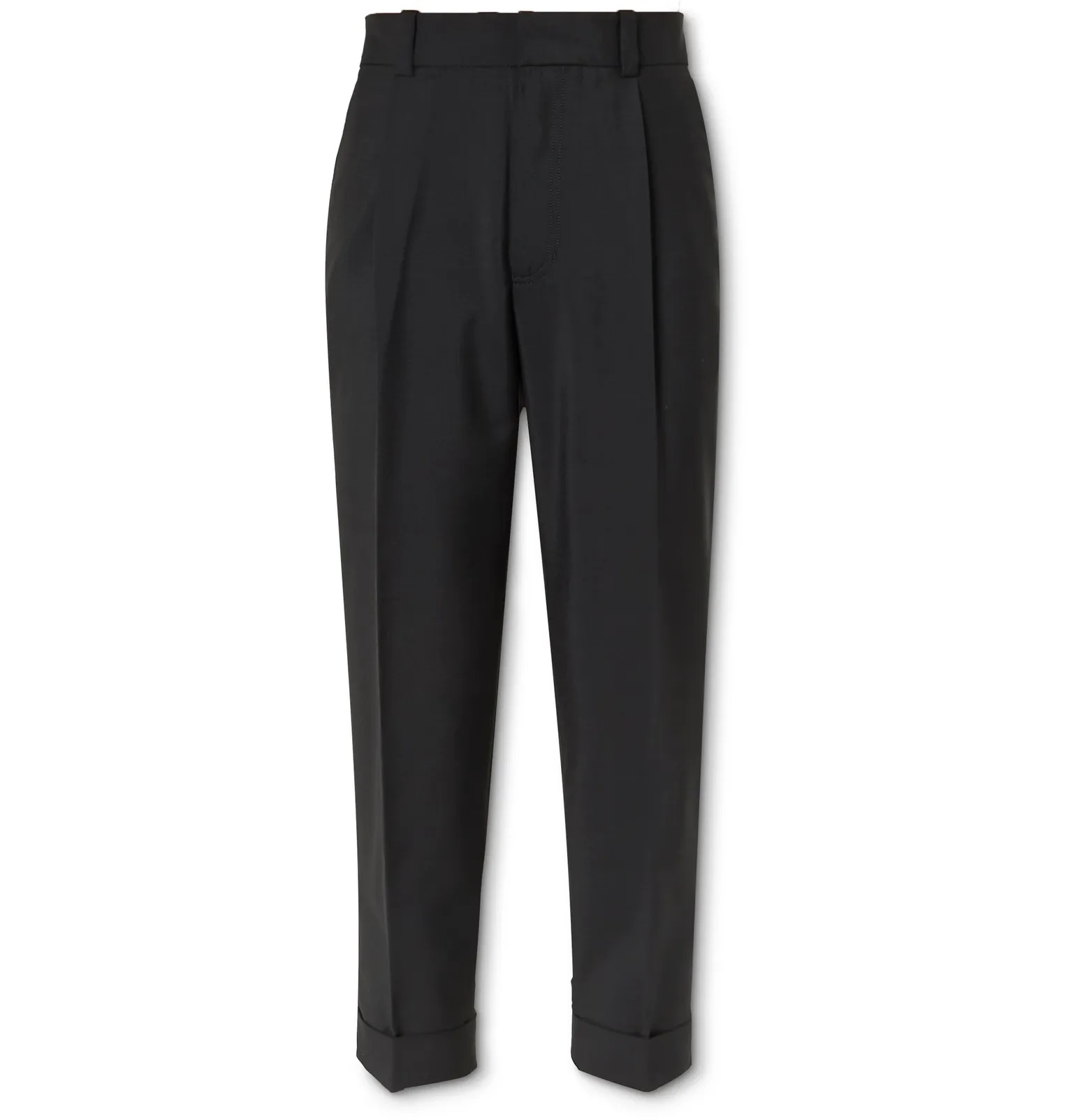 Pierre Tapered Pleated Wool and Mohair-Blend Trousers - 1