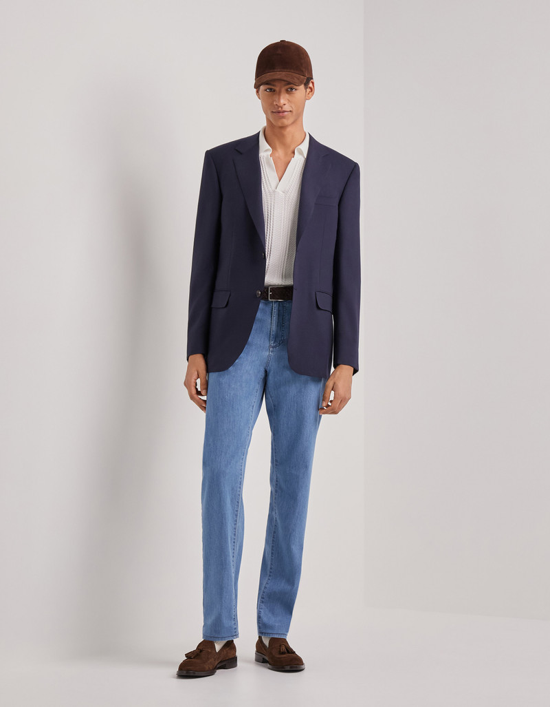 Canali NAVY BLUE CASHMERE SINGLE-BREASTED JACKET outlook