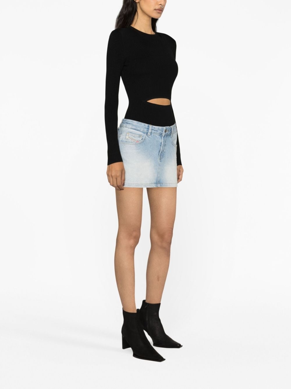 cut-out knitted jumper - 3