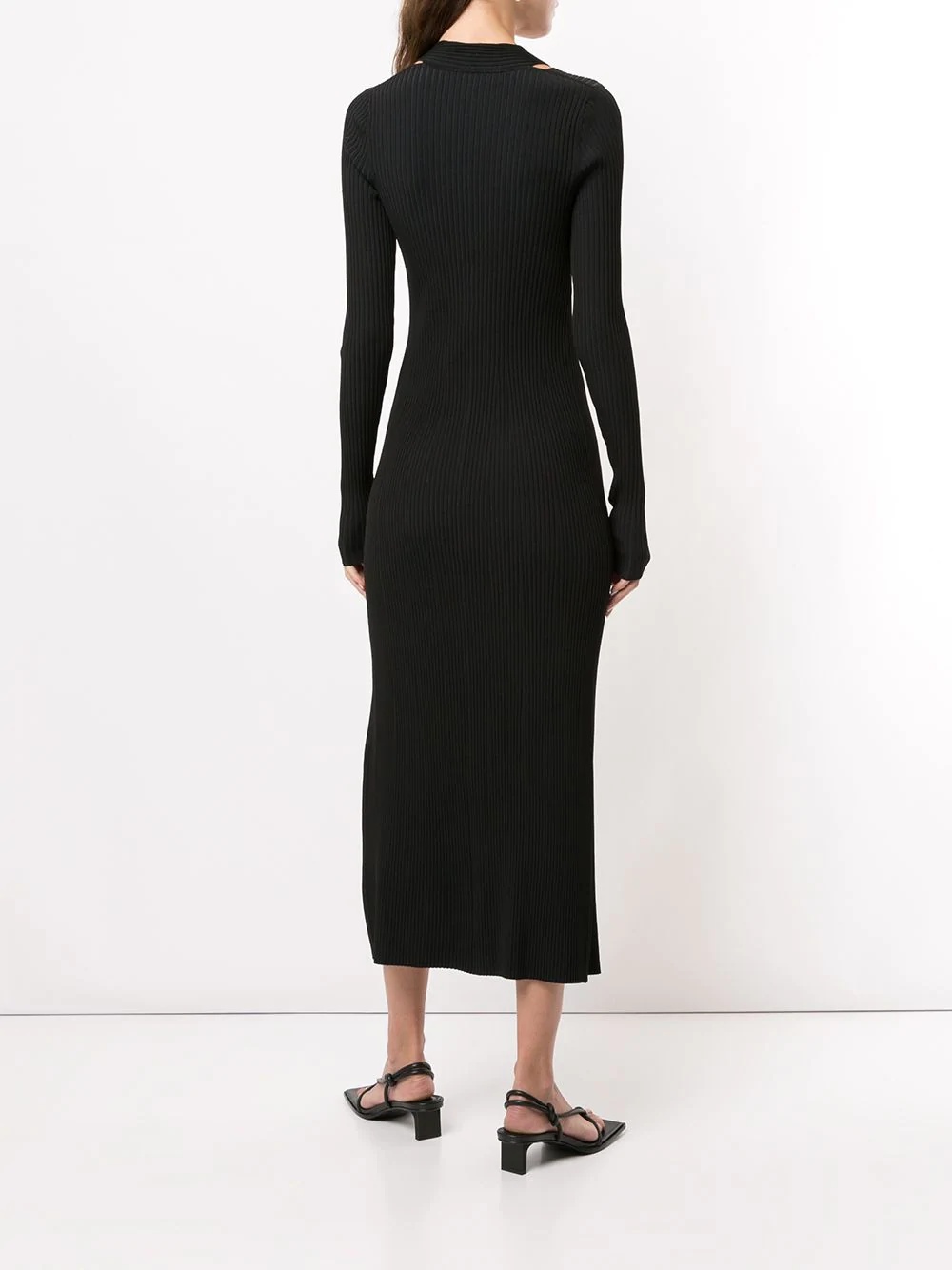 V-neck midi dress - 4