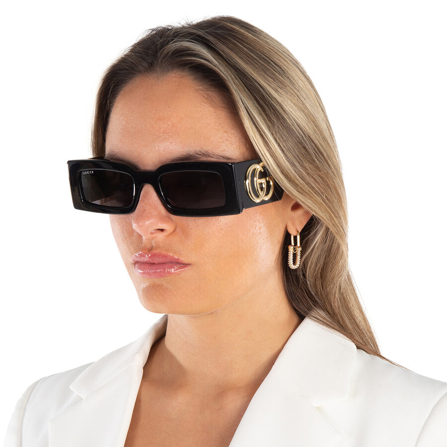 Gucci Grey Rectangular Sunglasses GG1425S 001 53 - 2
