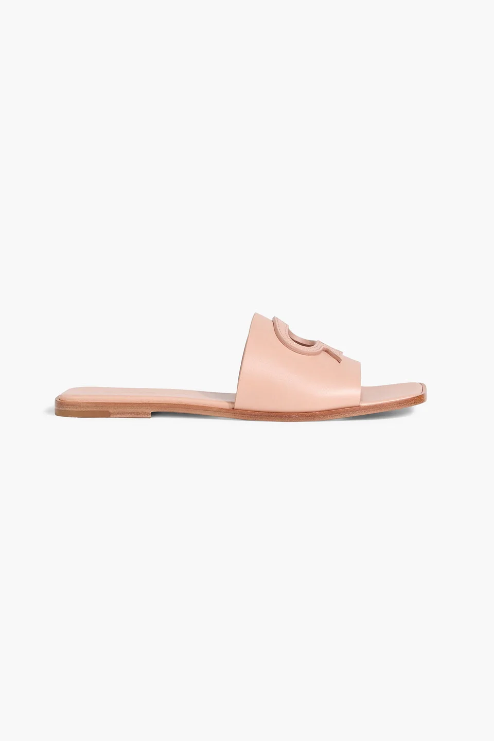 Ribbon cutout leather slides - 1