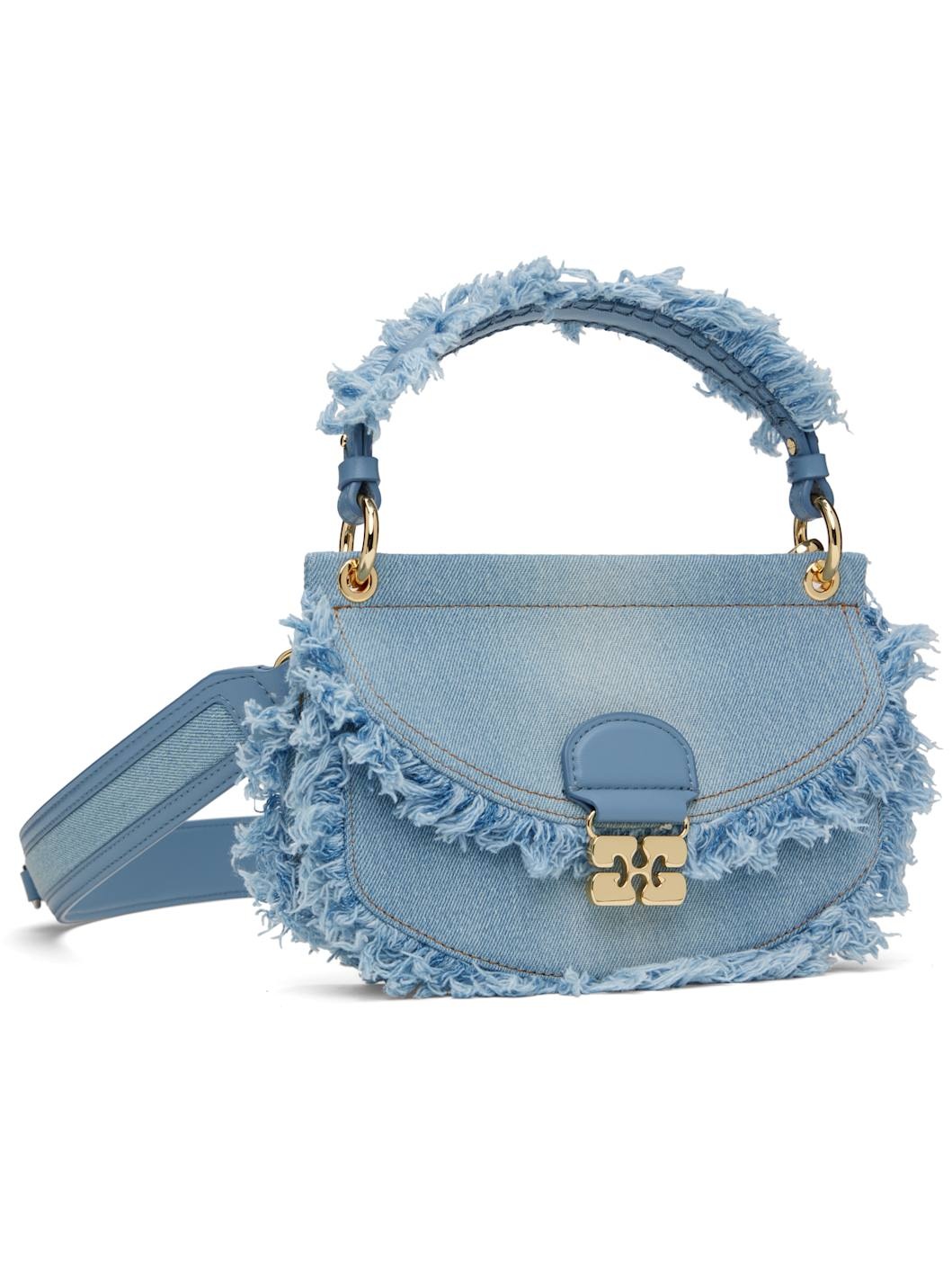 Blue Denim Mini Top Handle Apo-G Bag - 2