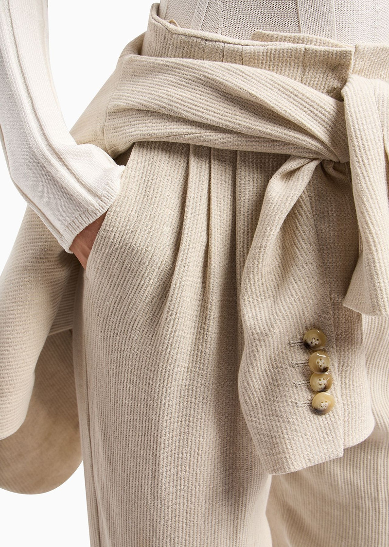 Oval-leg trousers in an armure linen-blend crêpe 5