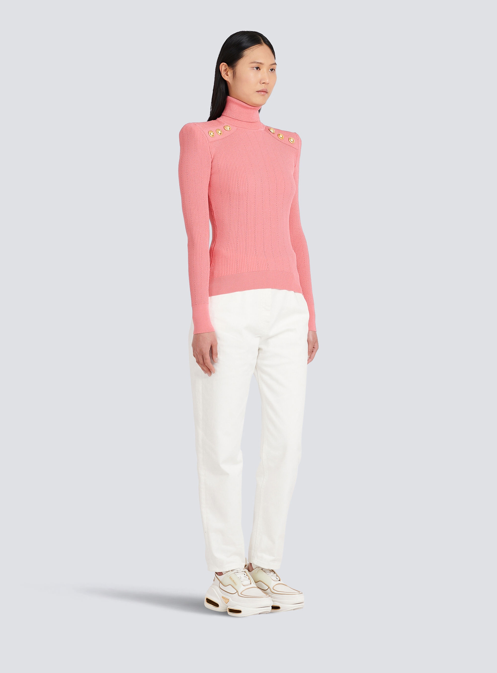 Eco-designed sweater with gold-tone buttons - 5