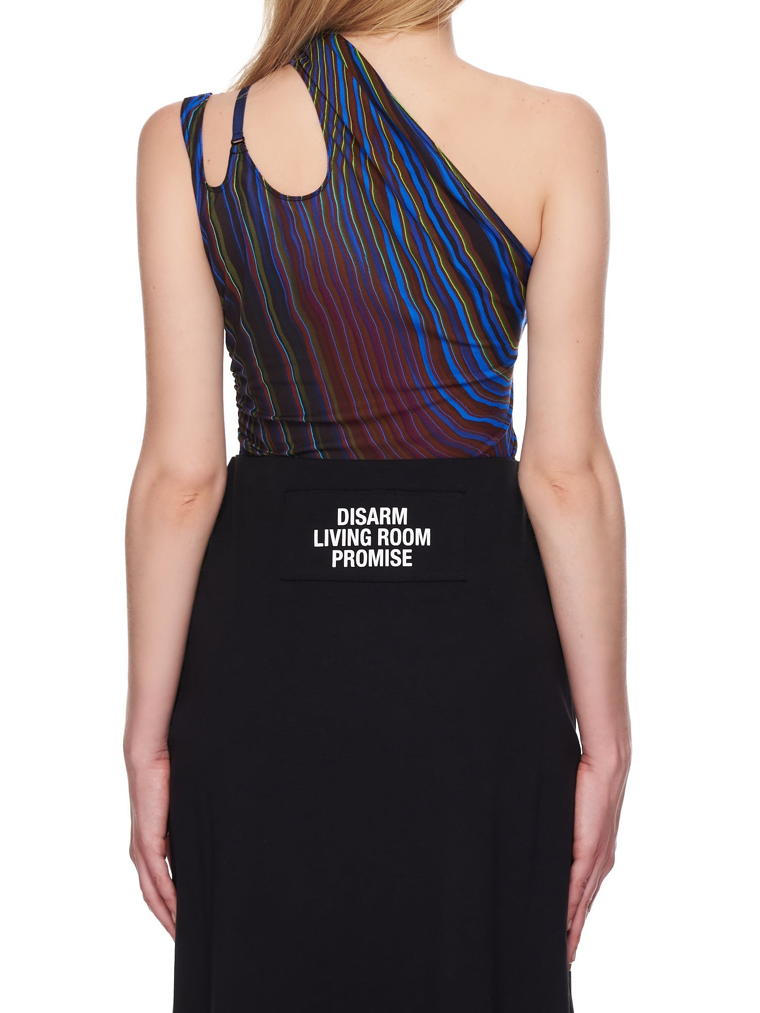 Printed Asymmetric Bodysuit - 3
