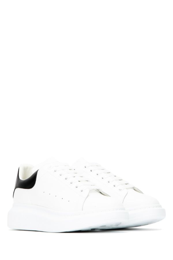 White leather sneakers with black leather heel - 2