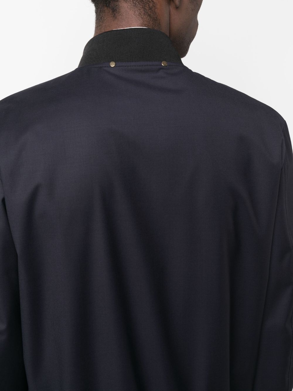 zip-up wool bomber jacket - 5