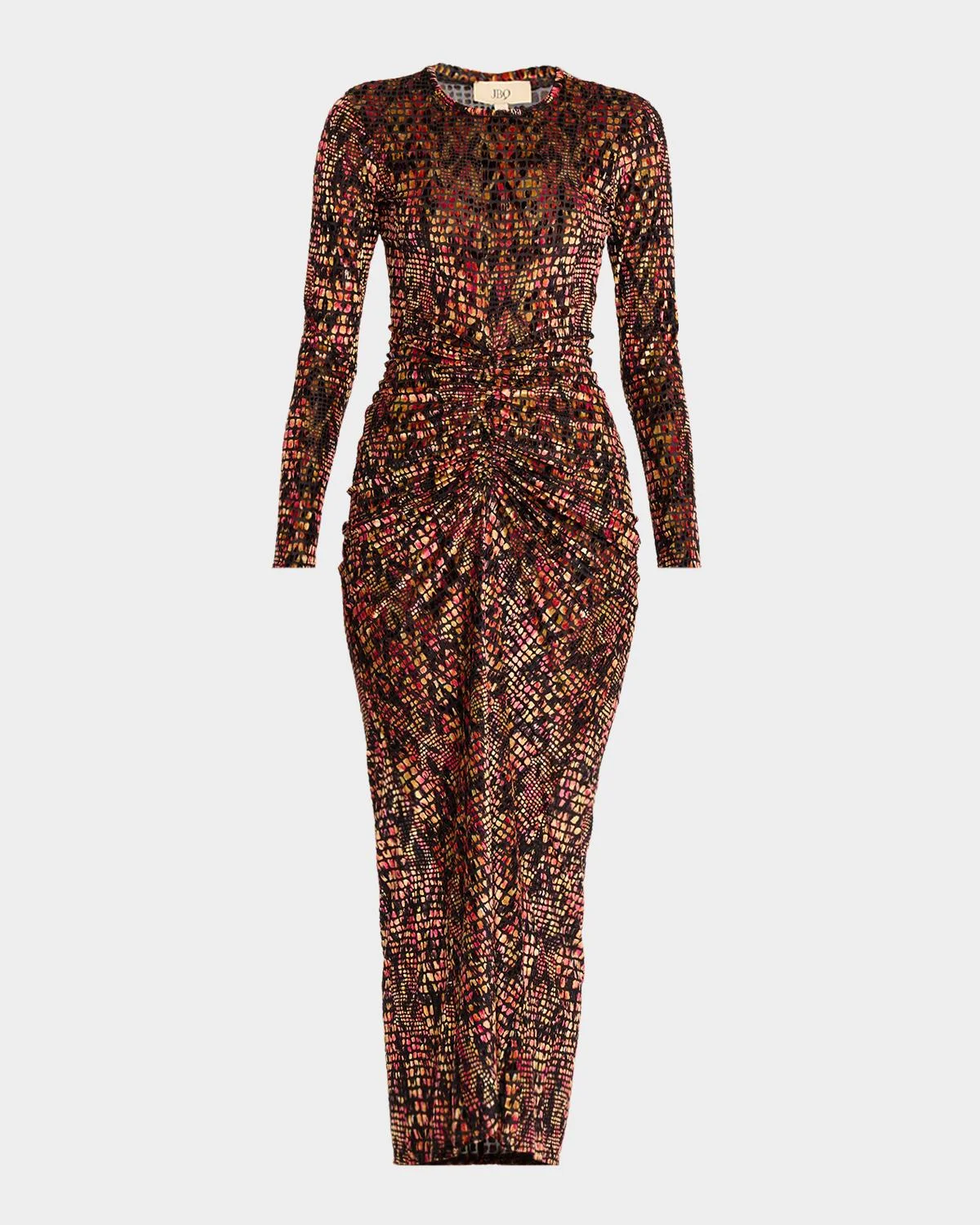 Elowen Burnout Velvet Midi Dress - 1