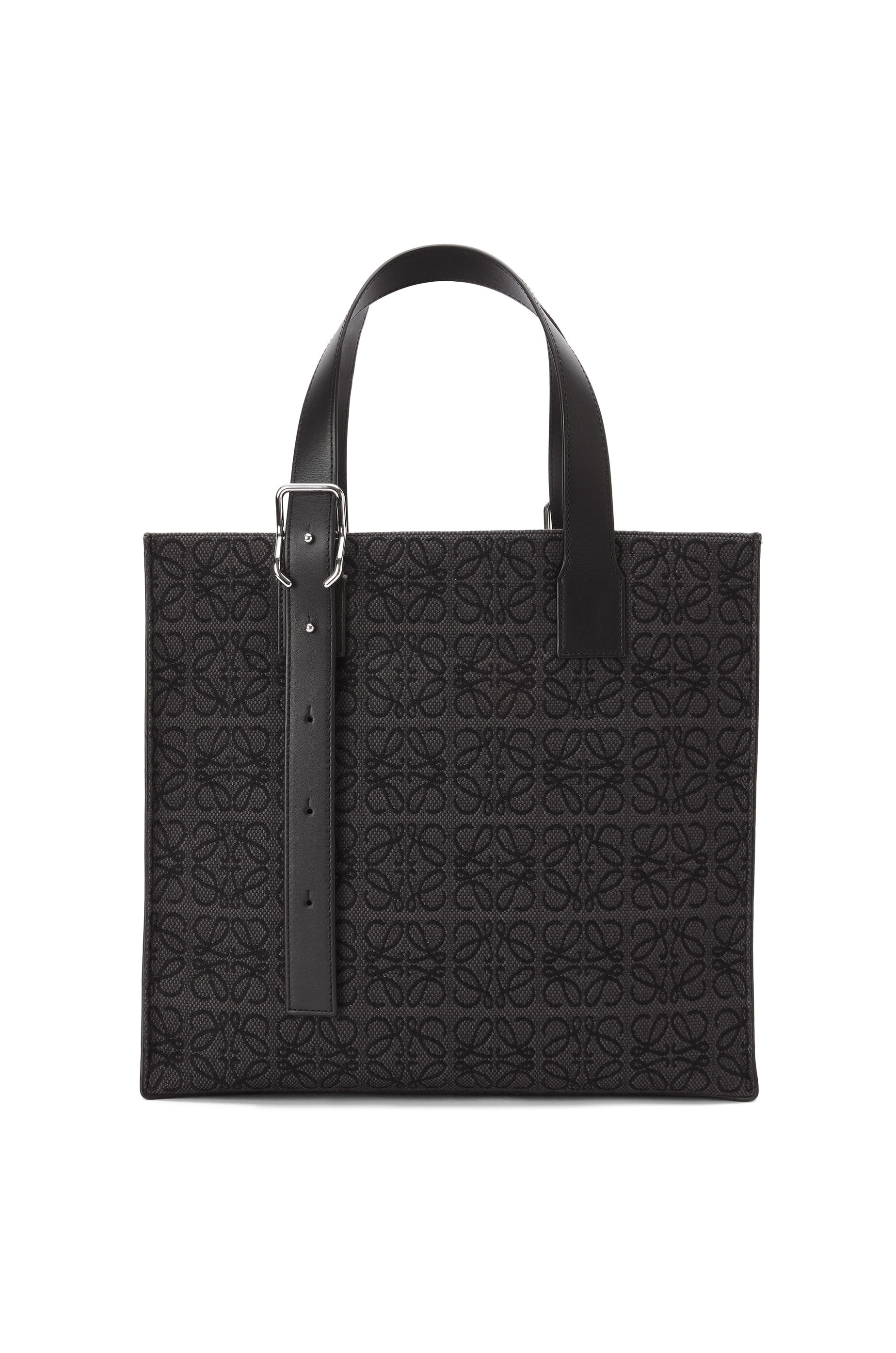 Buckle Tote in Anagram jacquard and calfskin - 1