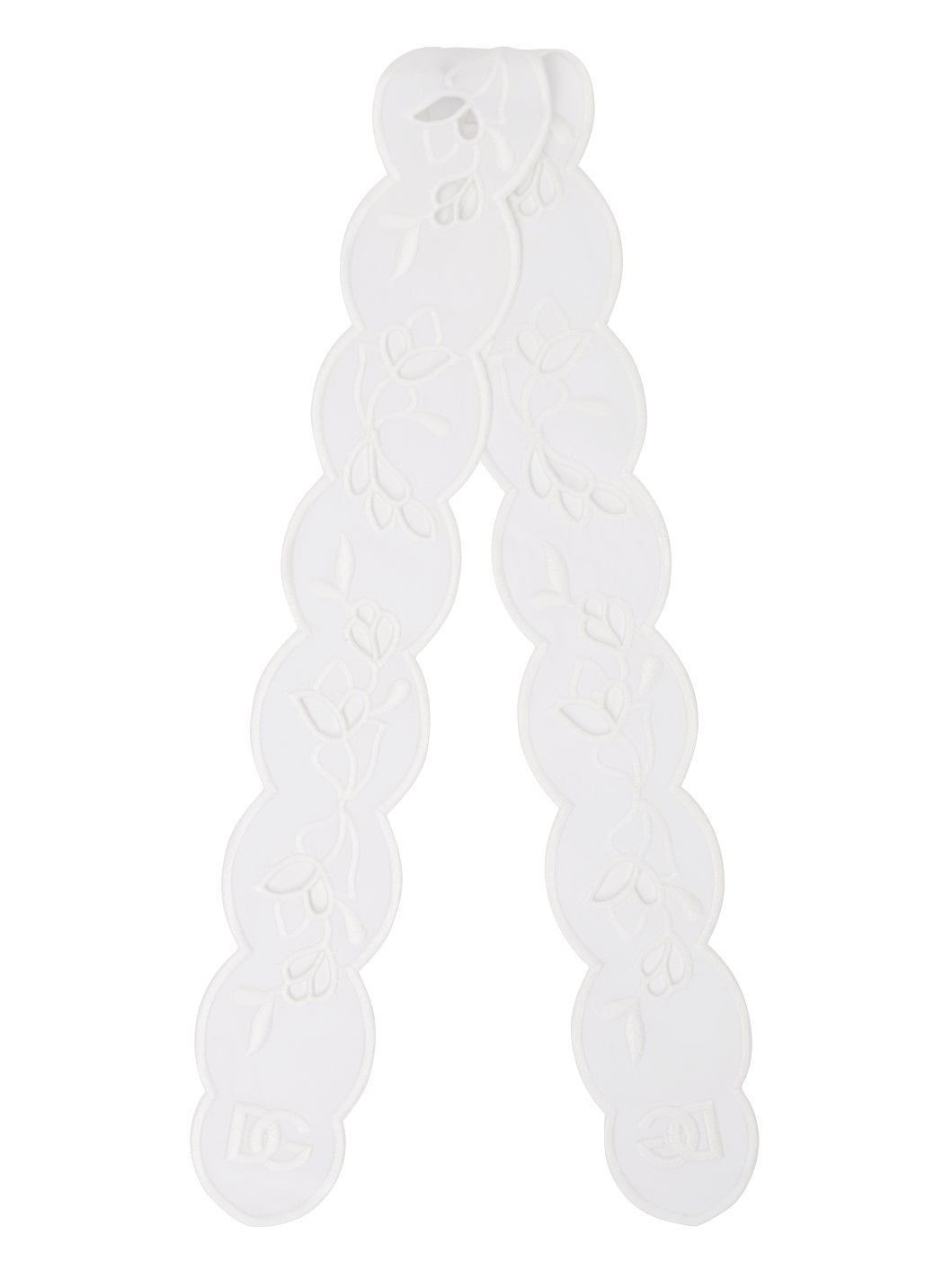 White Cotton Broderie Anglaise Headscarf - 2